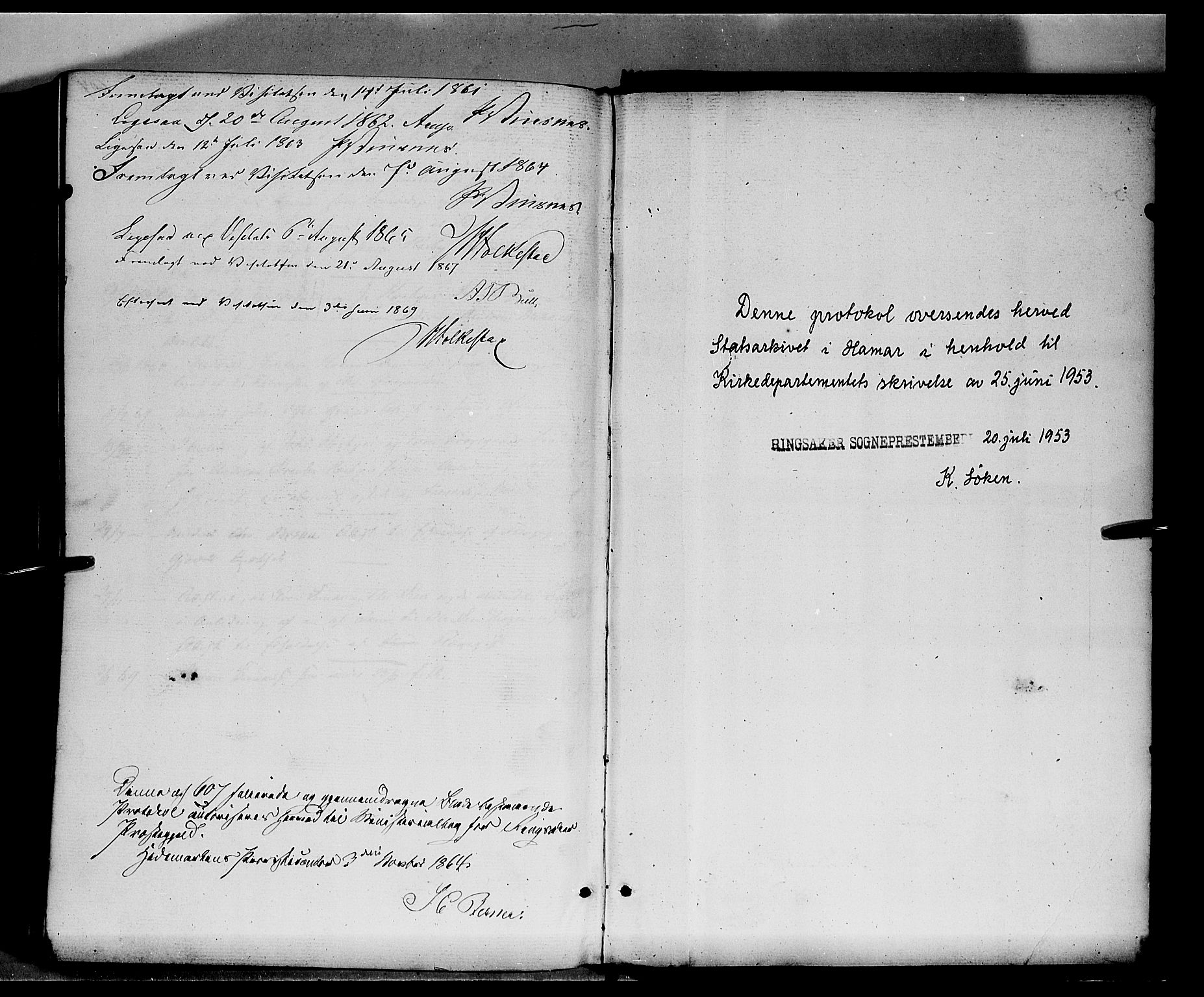Ringsaker prestekontor, SAH/PREST-014/K/Ka/L0010: Ministerialbok nr. 10, 1861-1869
