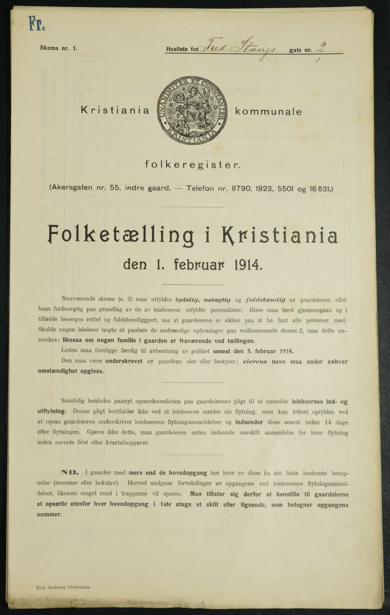 OBA, Kommunal folketelling 1.2.1914 for Kristiania, 1914, s. 26797