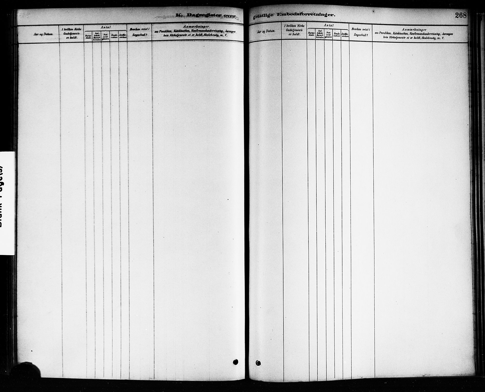 Aremark prestekontor Kirkebøker, AV/SAO-A-10899/F/Fb/L0004: Ministerialbok nr. II 4, 1878-1895, s. 268