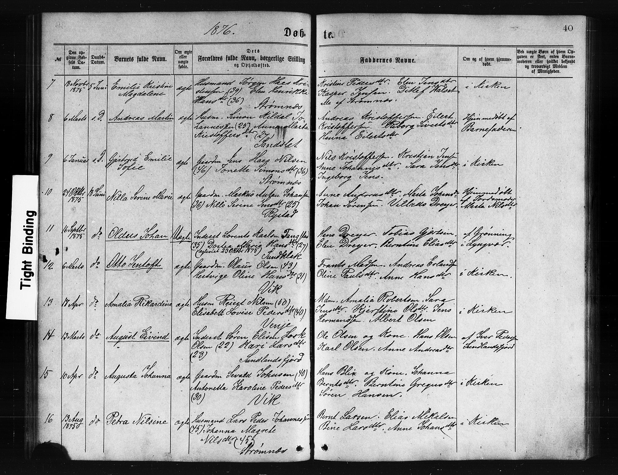 Ministerialprotokoller, klokkerbøker og fødselsregistre - Nordland, AV/SAT-A-1459/876/L1096: Ministerialbok nr. 876A02, 1870-1886, s. 40