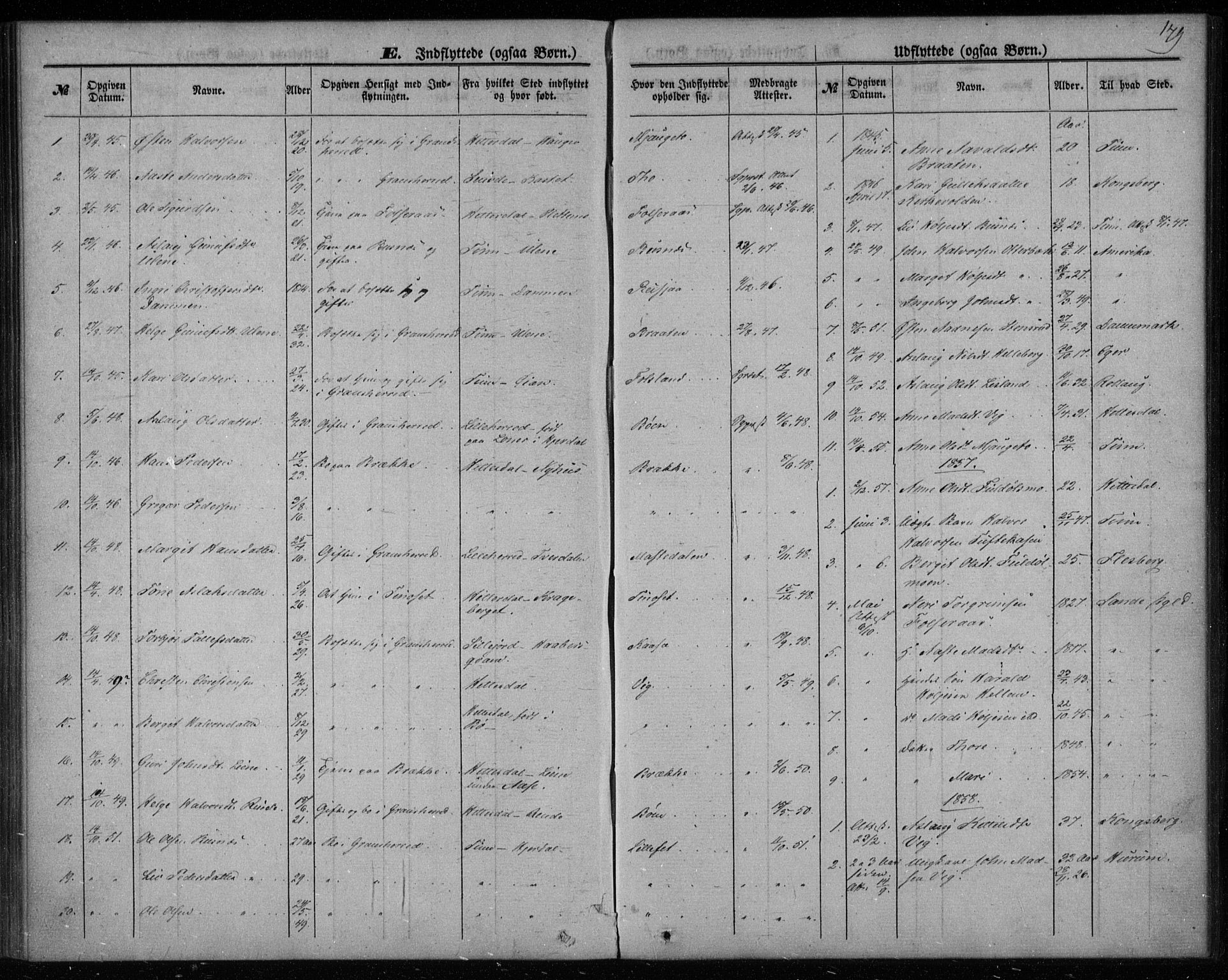 Gransherad kirkebøker, AV/SAKO-A-267/F/Fa/L0002: Ministerialbok nr. I 2, 1844-1859, s. 179