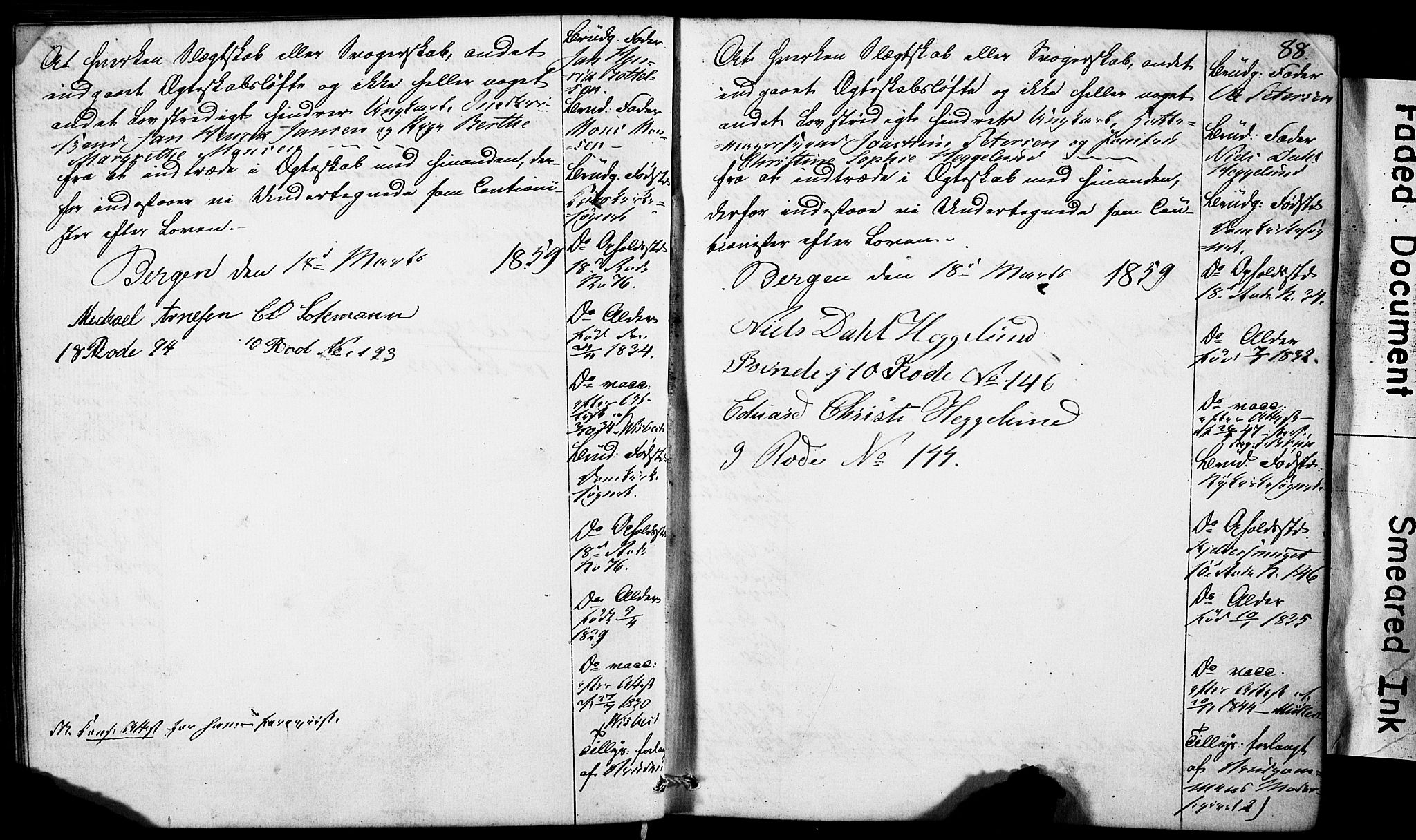 Domkirken sokneprestembete, AV/SAB-A-74801: Forlovererklæringer nr. II.5.5, 1857-1863, s. 88