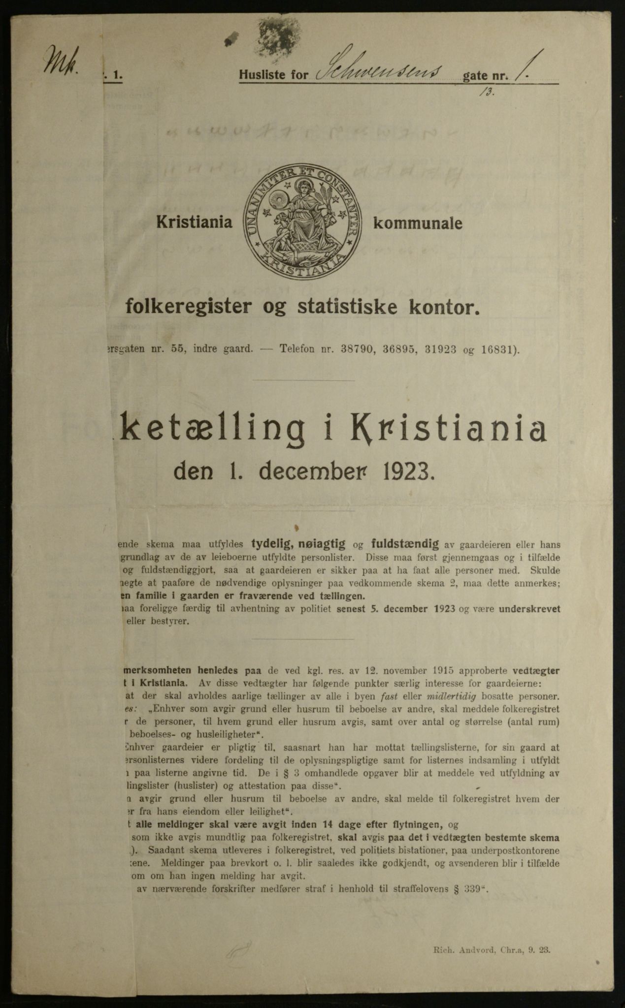 OBA, Kommunal folketelling 1.12.1923 for Kristiania, 1923, s. 102641