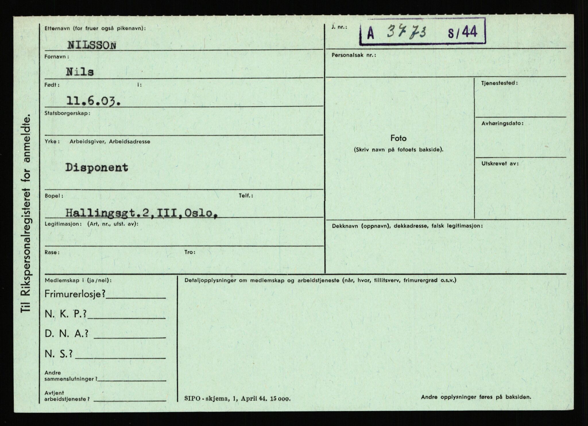 Statspolitiet - Hovedkontoret / Osloavdelingen, AV/RA-S-1329/C/Ca/L0011: Molberg - Nøstvold, 1943-1945, s. 3388