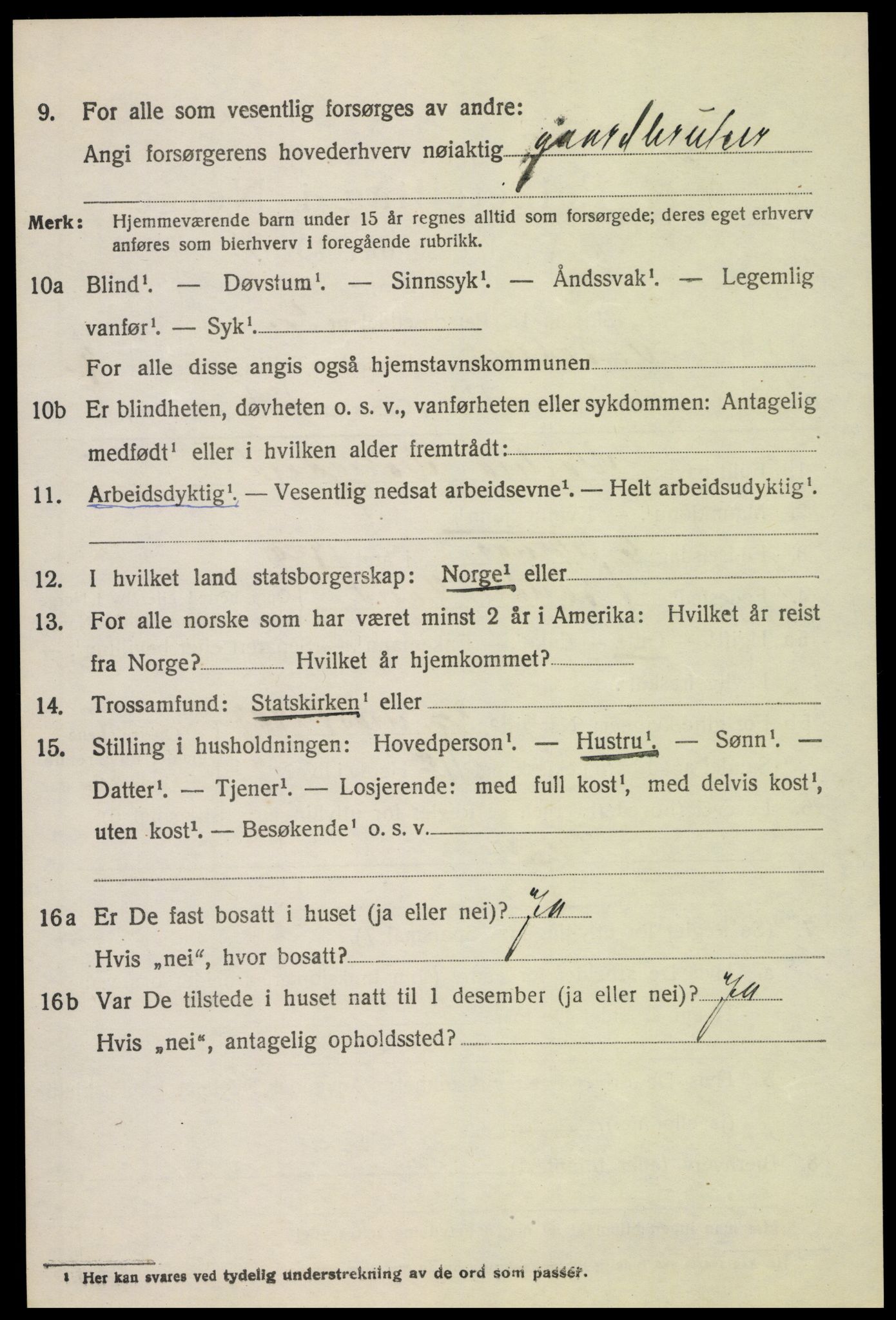 SAH, Folketelling 1920 for 0529 Vestre Toten herred, 1920, s. 11099