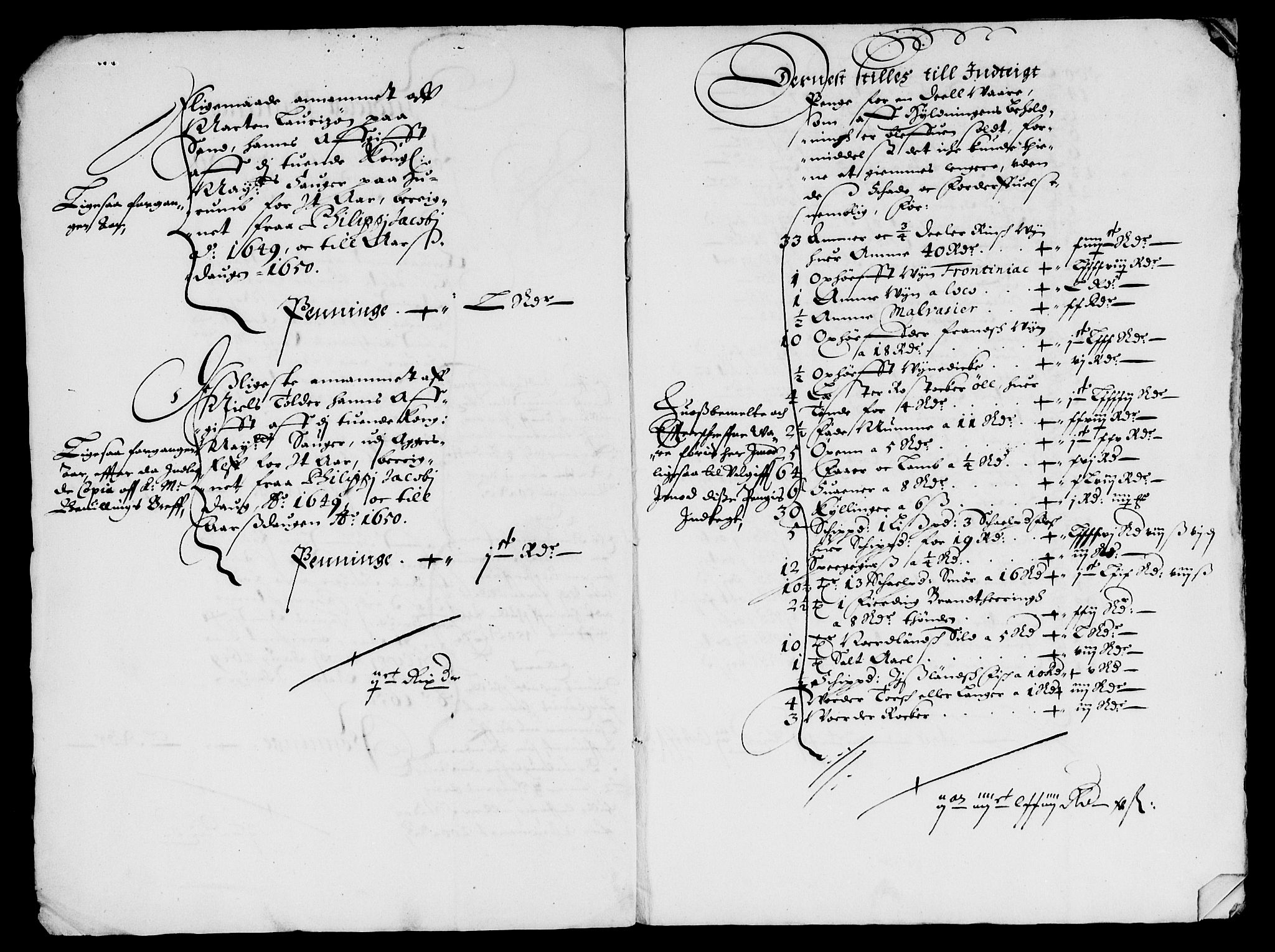 Rentekammeret inntil 1814, Reviderte regnskaper, Lensregnskaper, AV/RA-EA-5023/R/Rb/Rba/L0198: Akershus len, 1648-1650