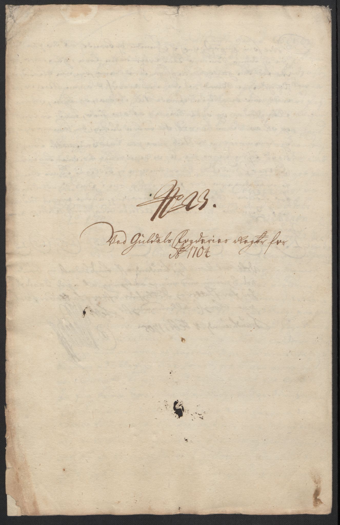 Rentekammeret inntil 1814, Reviderte regnskaper, Fogderegnskap, RA/EA-4092/R60/L3954: Fogderegnskap Orkdal og Gauldal, 1704, s. 437