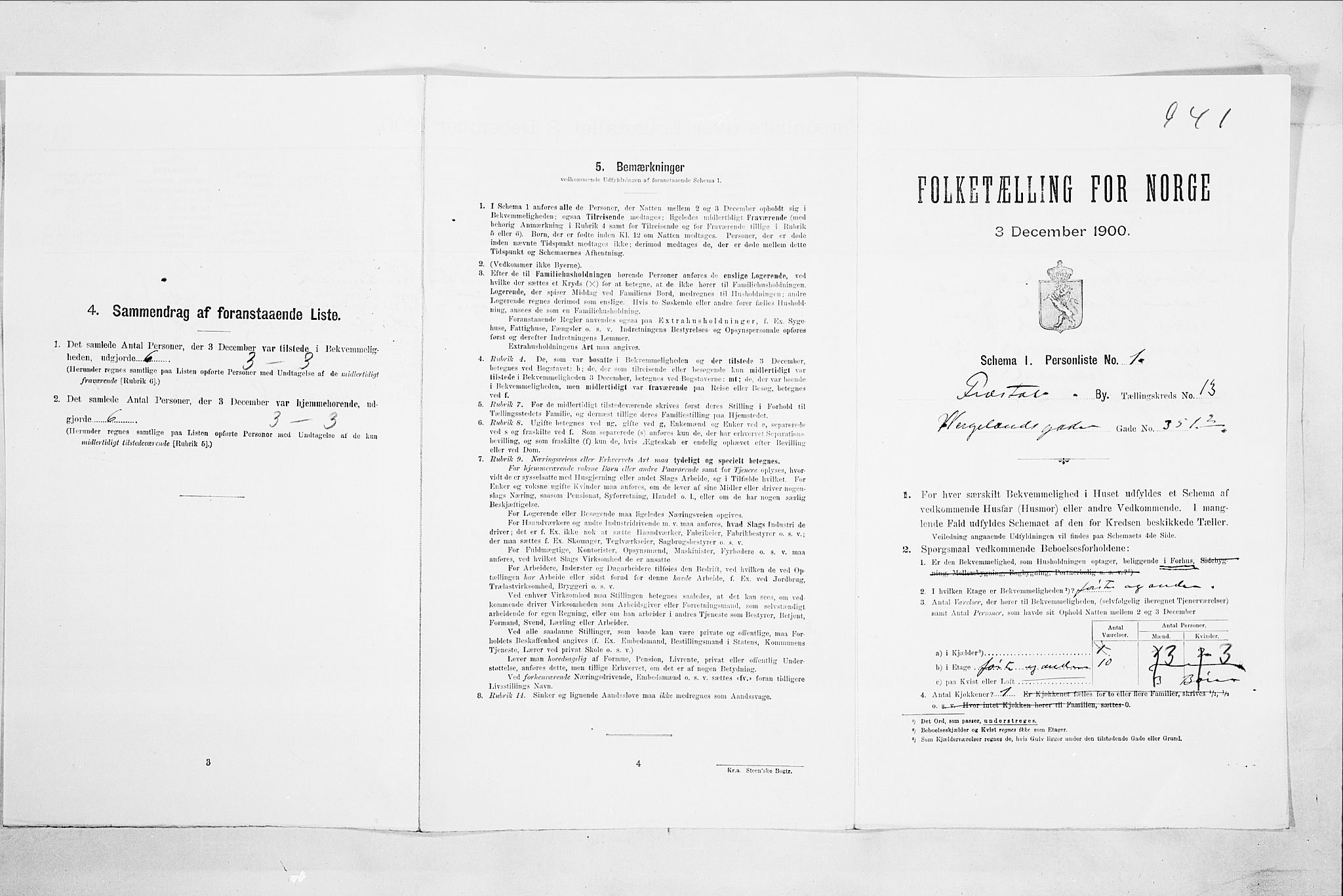 SAO, Folketelling 1900 for 0103 Fredrikstad kjøpstad, 1900