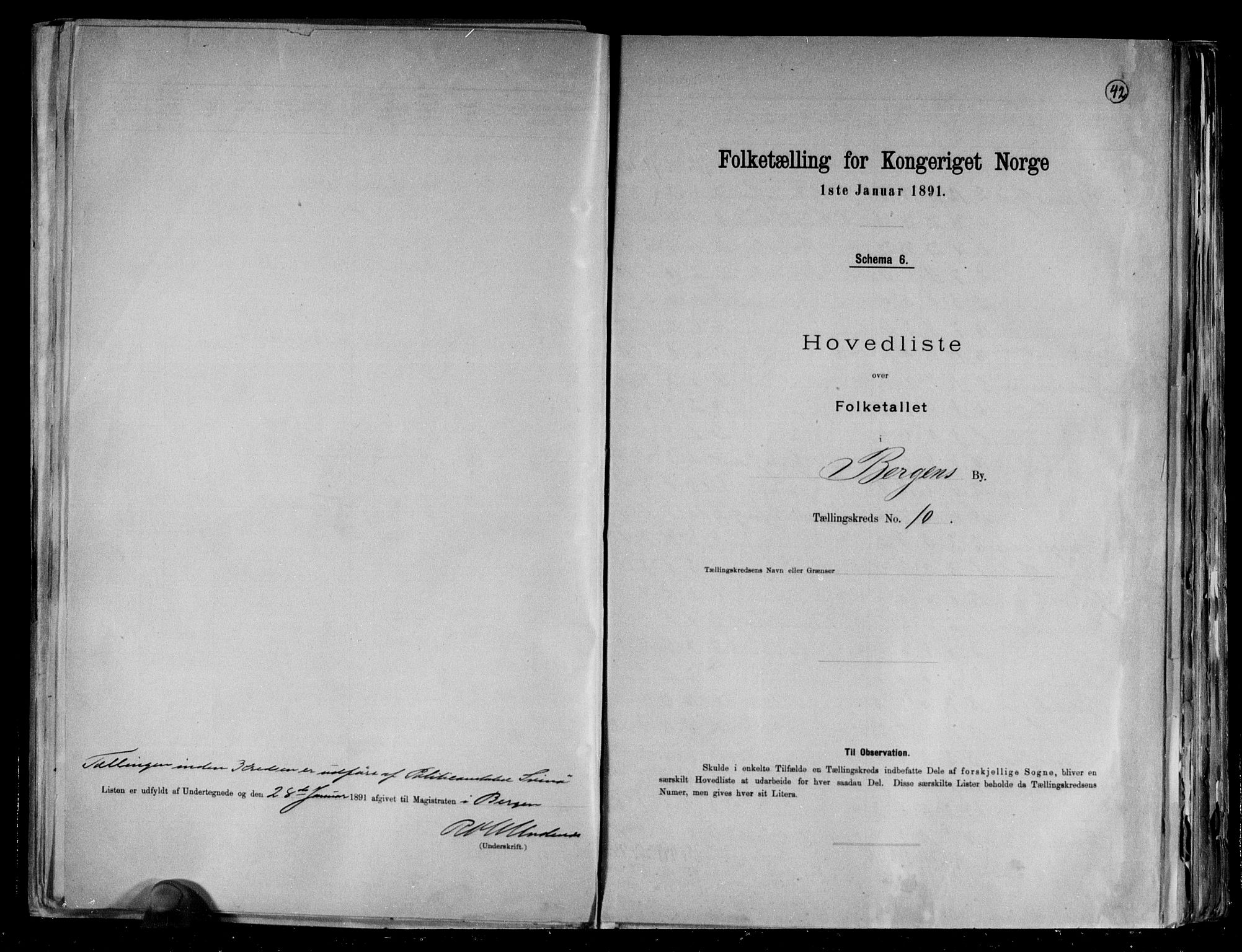 RA, Folketelling 1891 for 1301 Bergen kjøpstad, 1891, s. 42