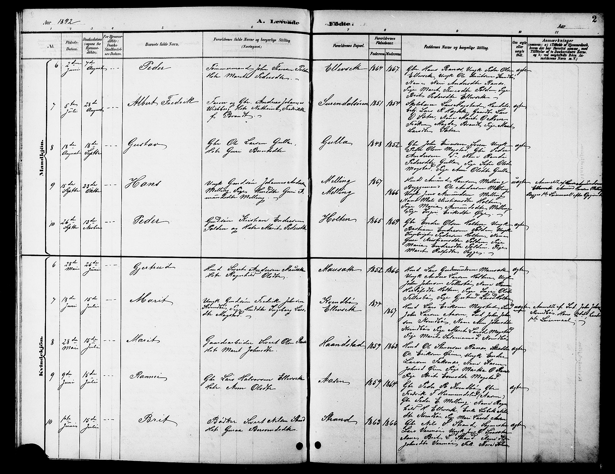 Ministerialprotokoller, klokkerbøker og fødselsregistre - Møre og Romsdal, AV/SAT-A-1454/596/L1058: Klokkerbok nr. 596C01, 1891-1907, s. 2