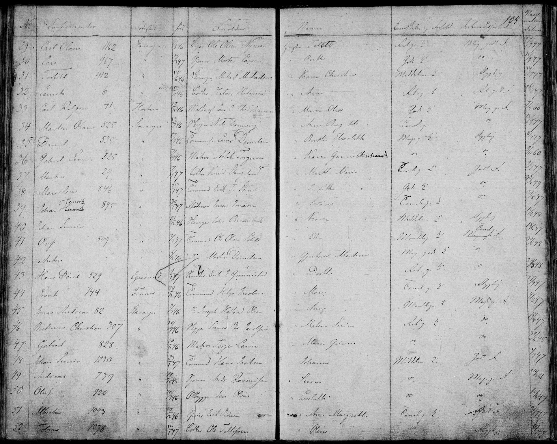 Domkirken sokneprestkontor, AV/SAST-A-101812/001/30/30BA/L0013: Ministerialbok nr. A 12, 1823-1861, s. 154