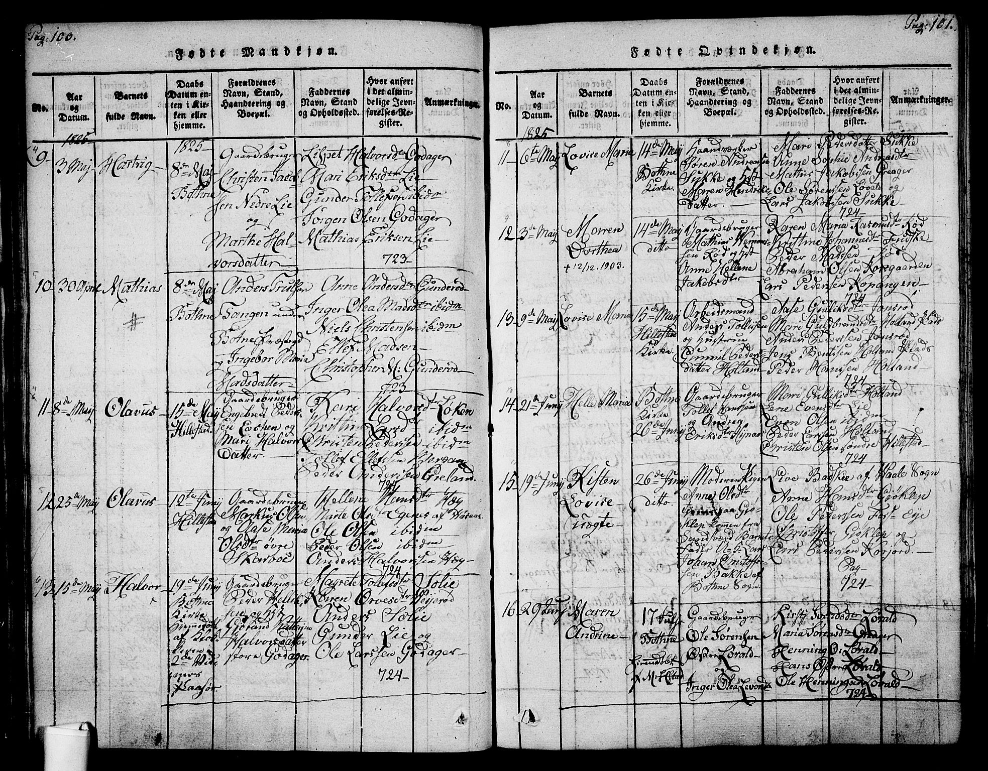 Botne kirkebøker, SAKO/A-340/F/Fa/L0005: Ministerialbok nr. I 5, 1814-1836, s. 100-101