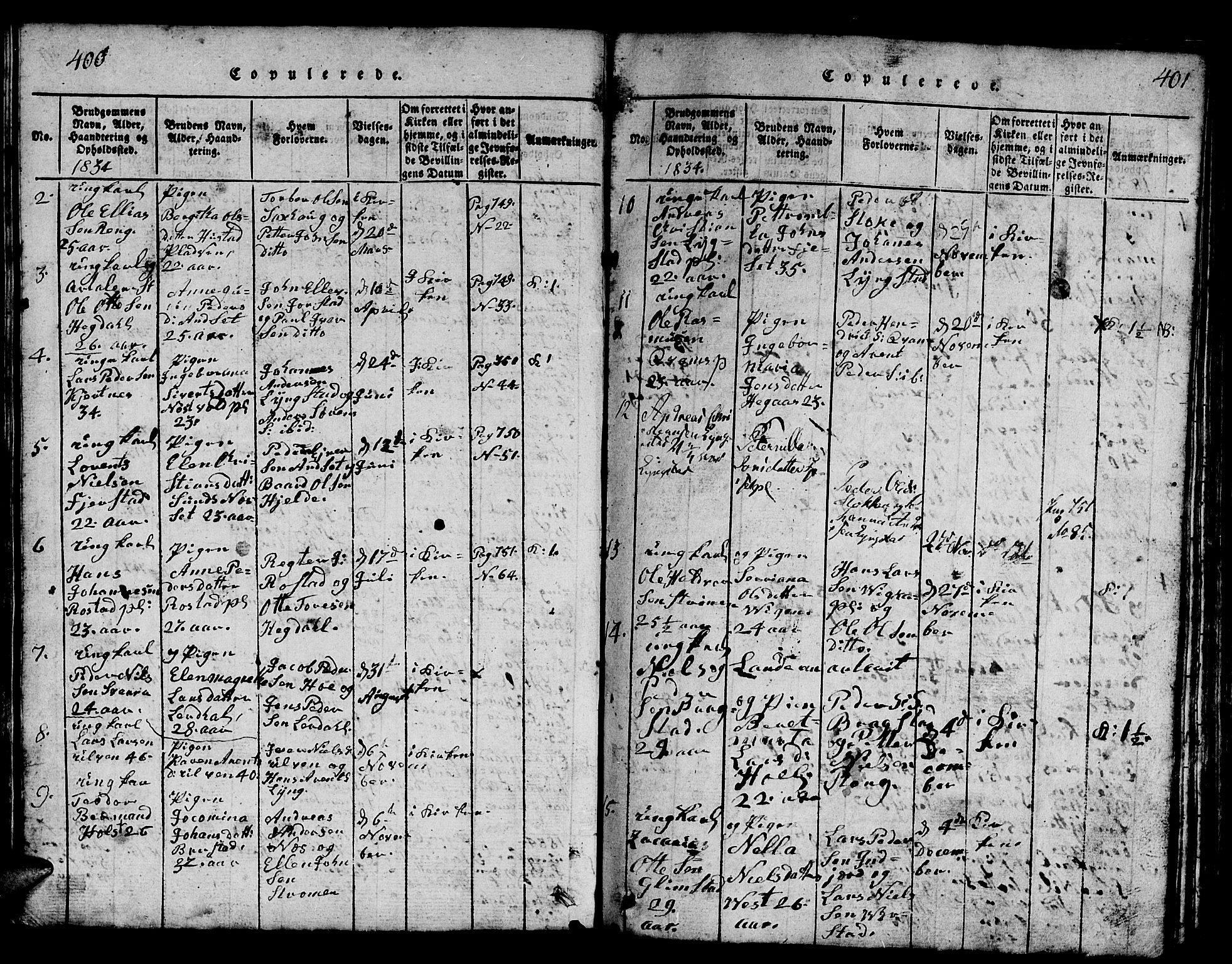 Ministerialprotokoller, klokkerbøker og fødselsregistre - Nord-Trøndelag, SAT/A-1458/730/L0298: Klokkerbok nr. 730C01, 1816-1849, s. 400-401