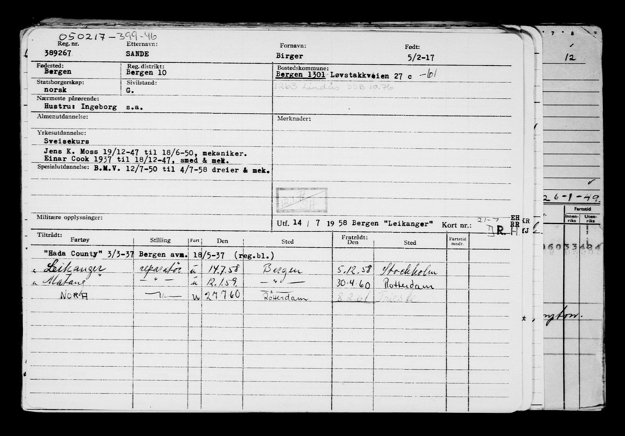 Direktoratet for sjømenn, AV/RA-S-3545/G/Gb/L0145: Hovedkort, 1917, s. 702