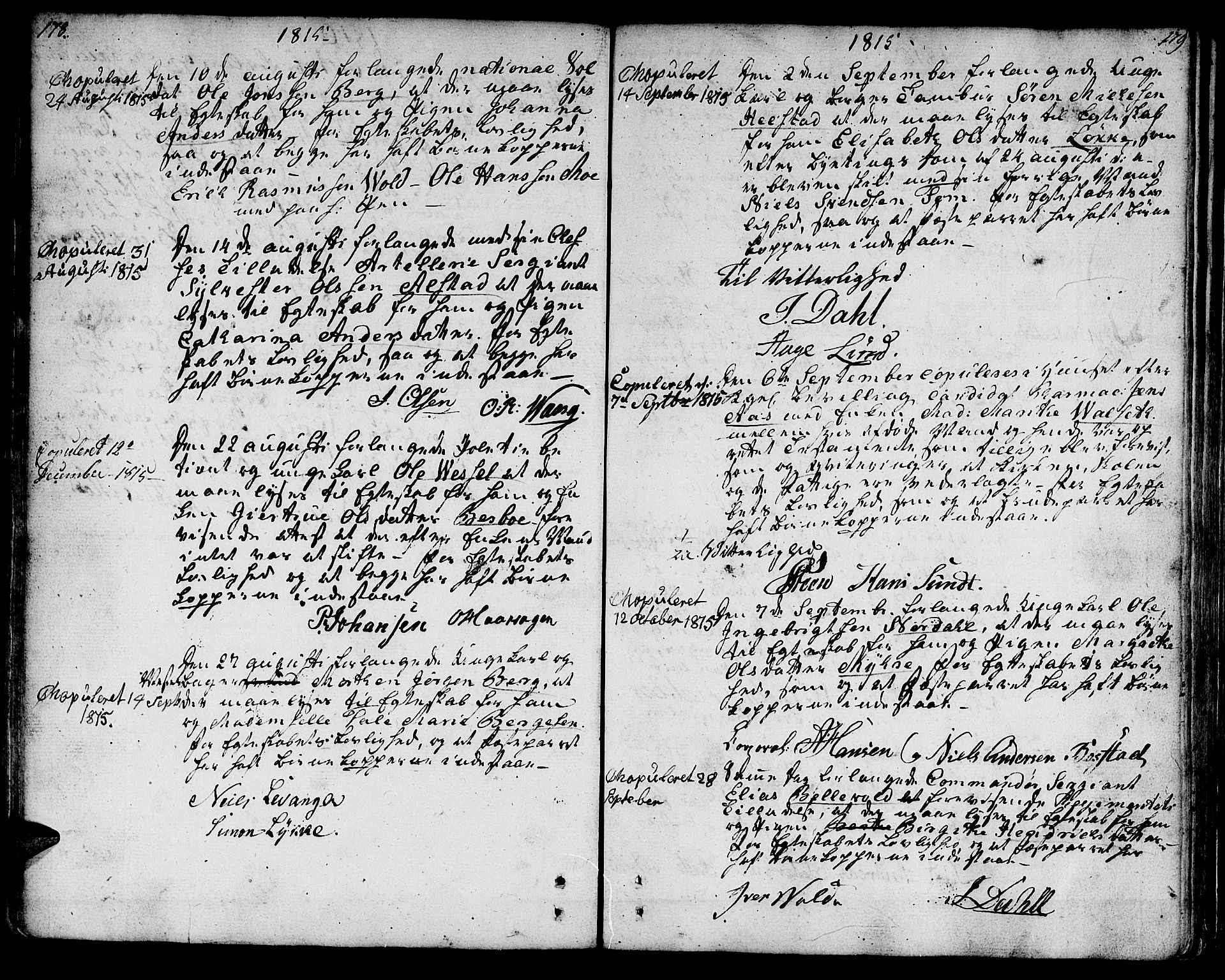 Ministerialprotokoller, klokkerbøker og fødselsregistre - Sør-Trøndelag, SAT/A-1456/601/L0042: Ministerialbok nr. 601A10, 1802-1830, s. 178-179