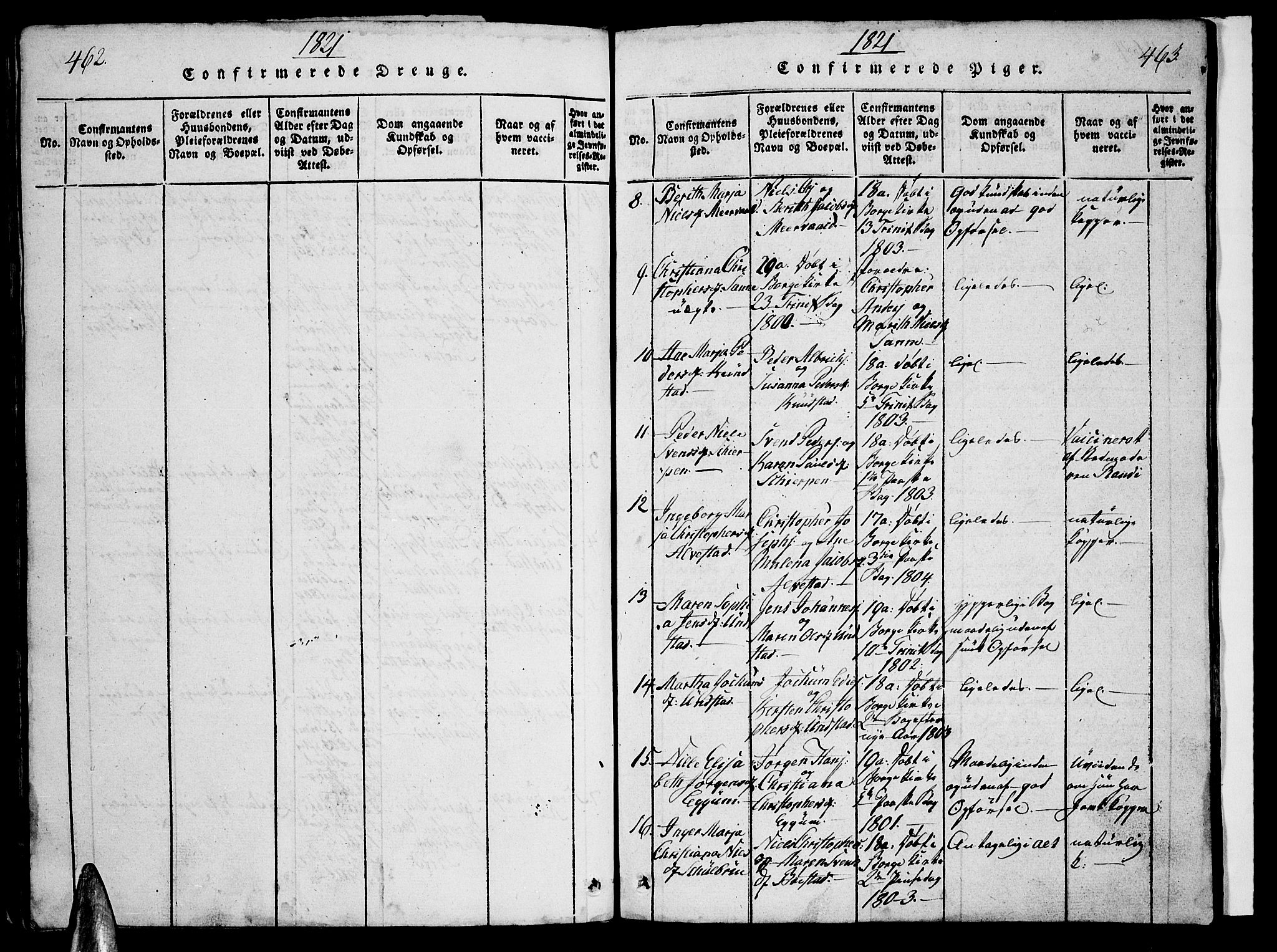 Ministerialprotokoller, klokkerbøker og fødselsregistre - Nordland, AV/SAT-A-1459/880/L1130: Ministerialbok nr. 880A04, 1821-1843, s. 462-463