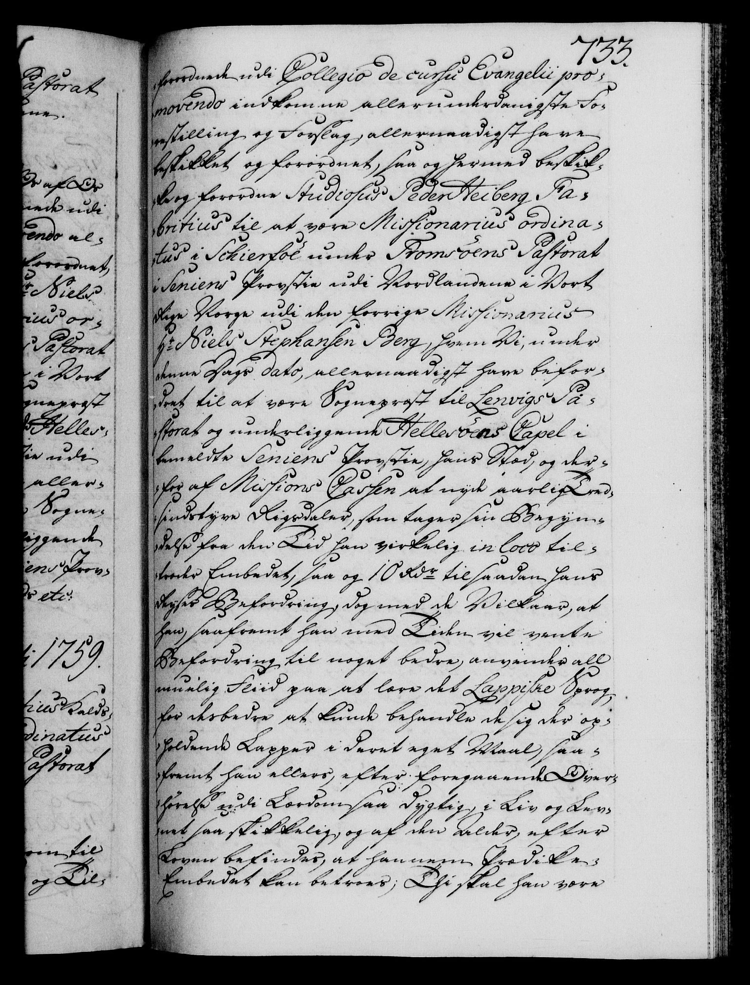 Danske Kanselli 1572-1799, AV/RA-EA-3023/F/Fc/Fca/Fcaa/L0040: Norske registre, 1757-1759, s. 733a