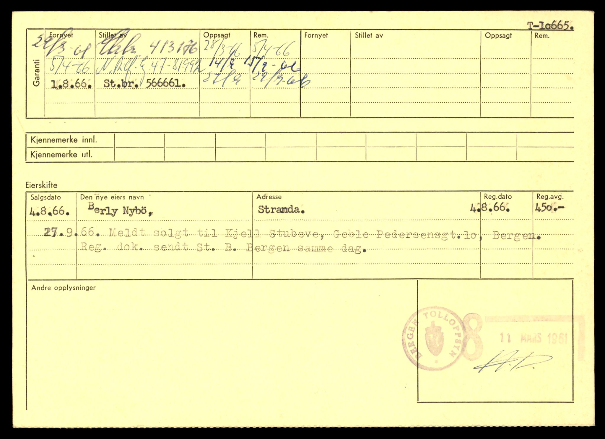 Møre og Romsdal vegkontor - Ålesund trafikkstasjon, AV/SAT-A-4099/F/Fe/L0022: Registreringskort for kjøretøy T 10584 - T 10694, 1927-1998, s. 2254