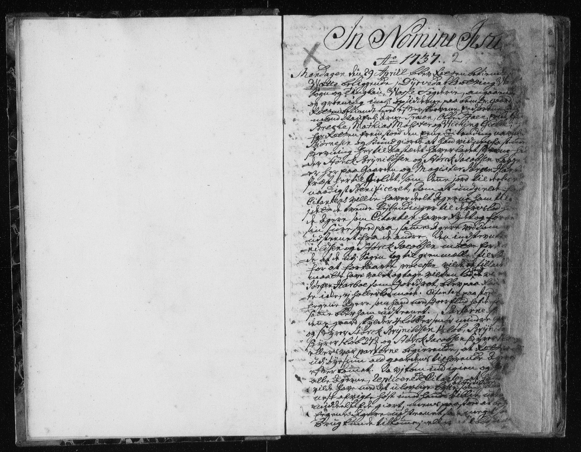 Hardanger og Voss sorenskriveri, SAB/A-2501/1/1A/1Ad/L0015: Tingbok for Hardanger, Voss og Lysekloster, 1737-1739, s. 1b-2a