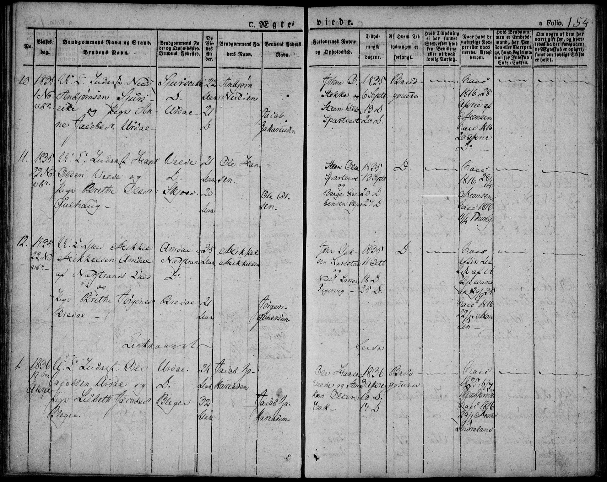 Skjold sokneprestkontor, AV/SAST-A-101847/H/Ha/Haa/L0005: Ministerialbok nr. A 5, 1830-1856, s. 154