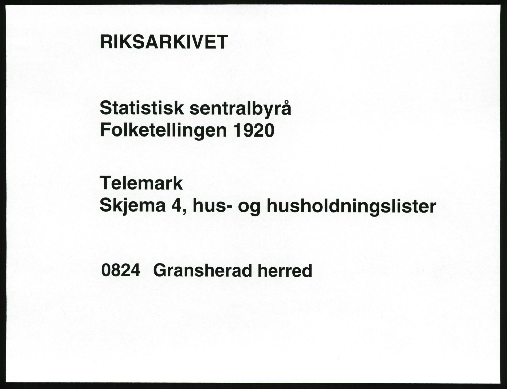 SAKO, Folketelling 1920 for 0824 Gransherad herred, 1920, s. 34