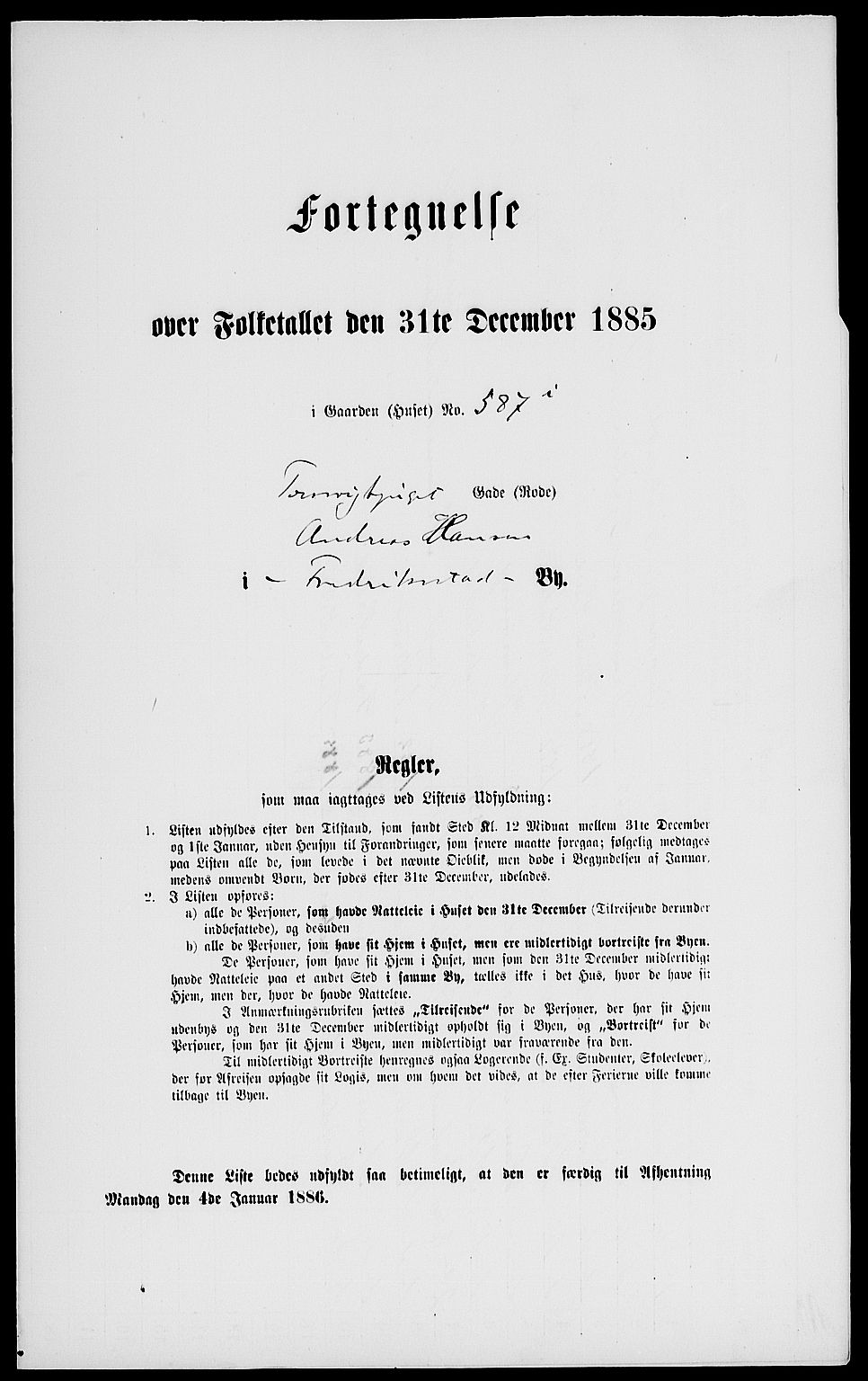 RA, Folketelling 1885 for 0103 Fredrikstad kjøpstad, 1885, s. 1622