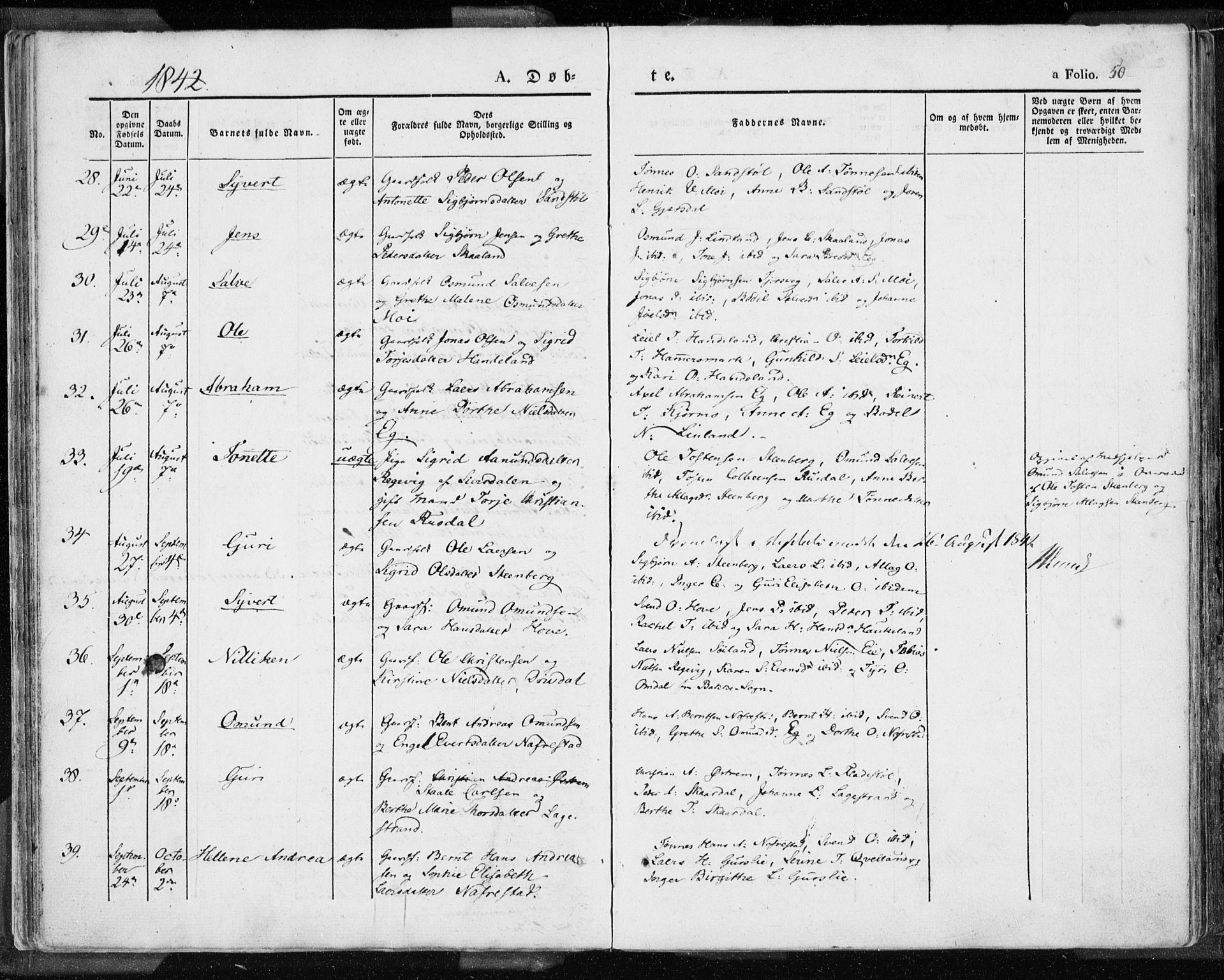 Lund sokneprestkontor, AV/SAST-A-101809/S06/L0007: Ministerialbok nr. A 7.1, 1833-1854, s. 50