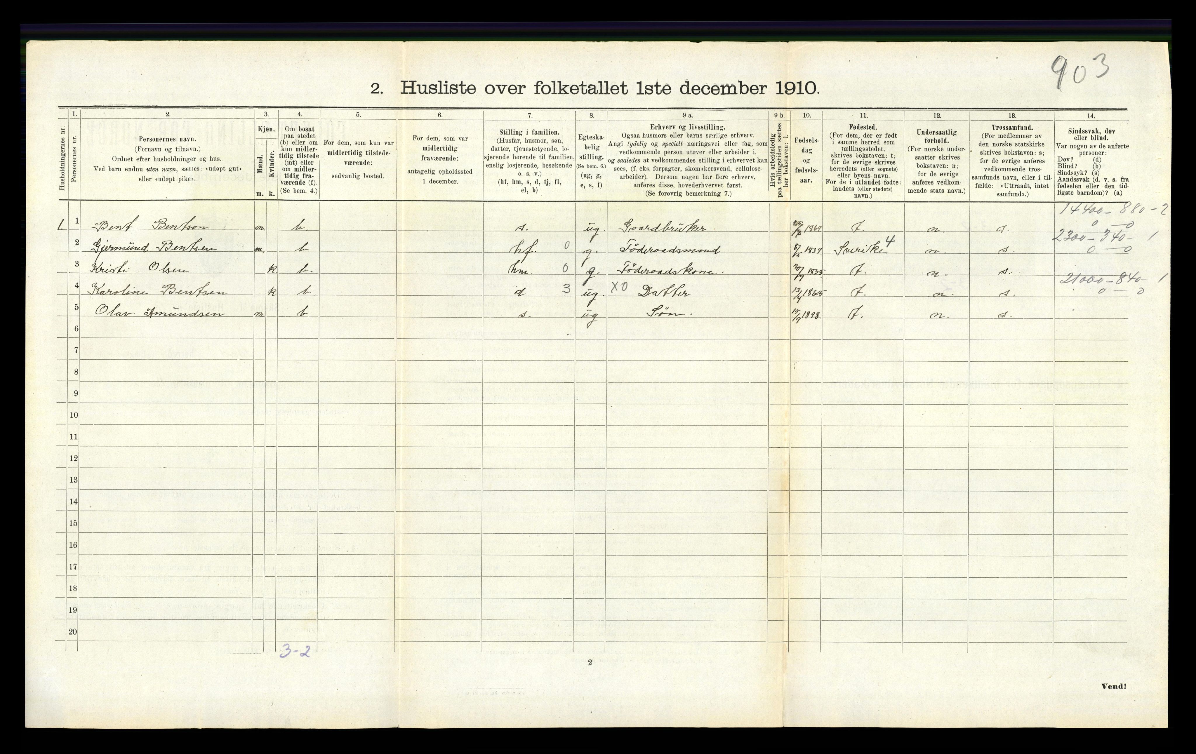 RA, Folketelling 1910 for 1221 Stord herred, 1910, s. 206