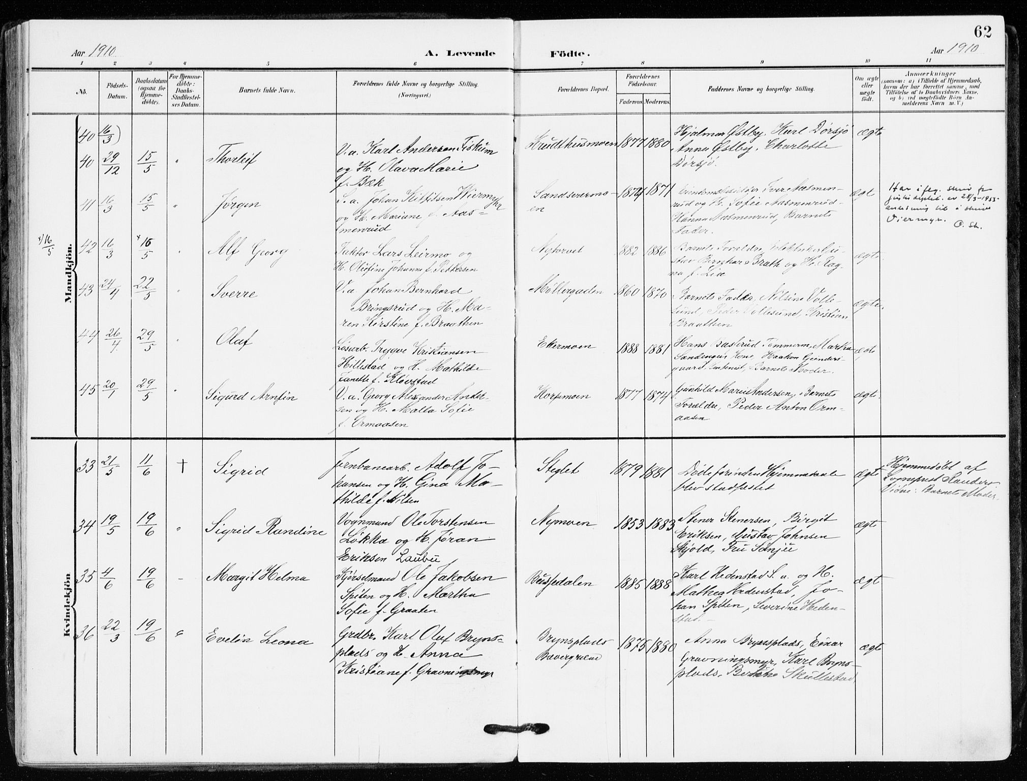 Kongsberg kirkebøker, AV/SAKO-A-22/F/Fb/L0004: Ministerialbok nr. II 4, 1906-1918, s. 62