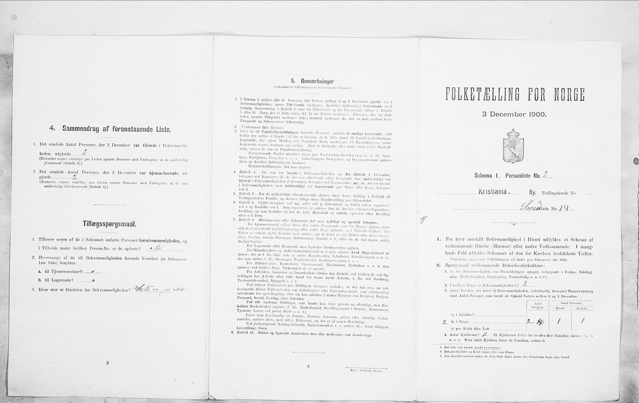 SAO, Folketelling 1900 for 0301 Kristiania kjøpstad, 1900, s. 86731