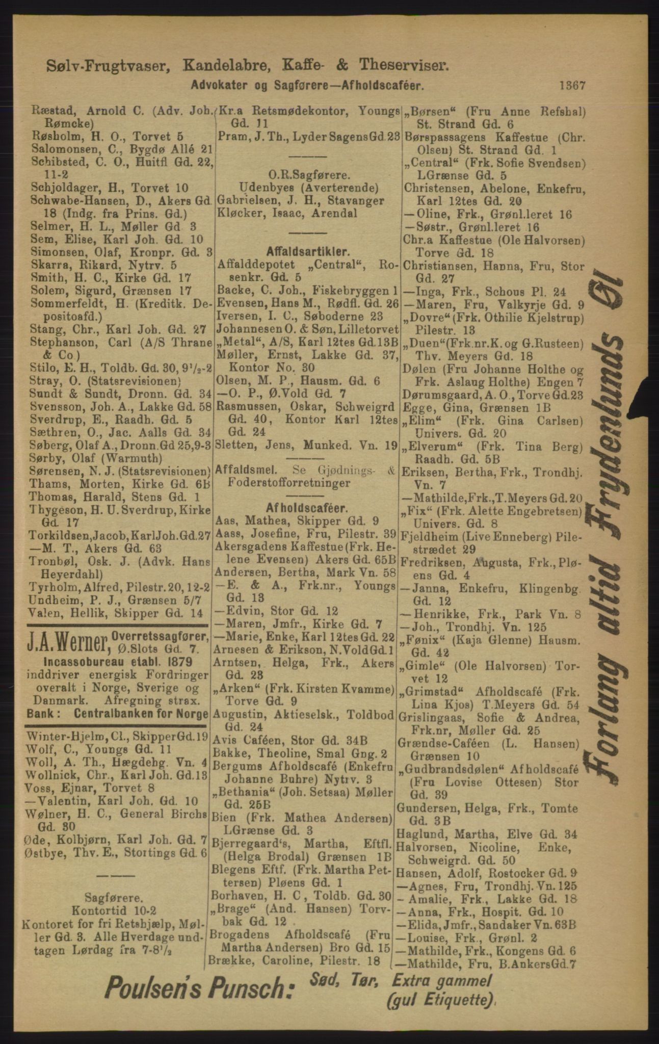 Kristiania/Oslo adressebok, PUBL/-, 1906, s. 1367