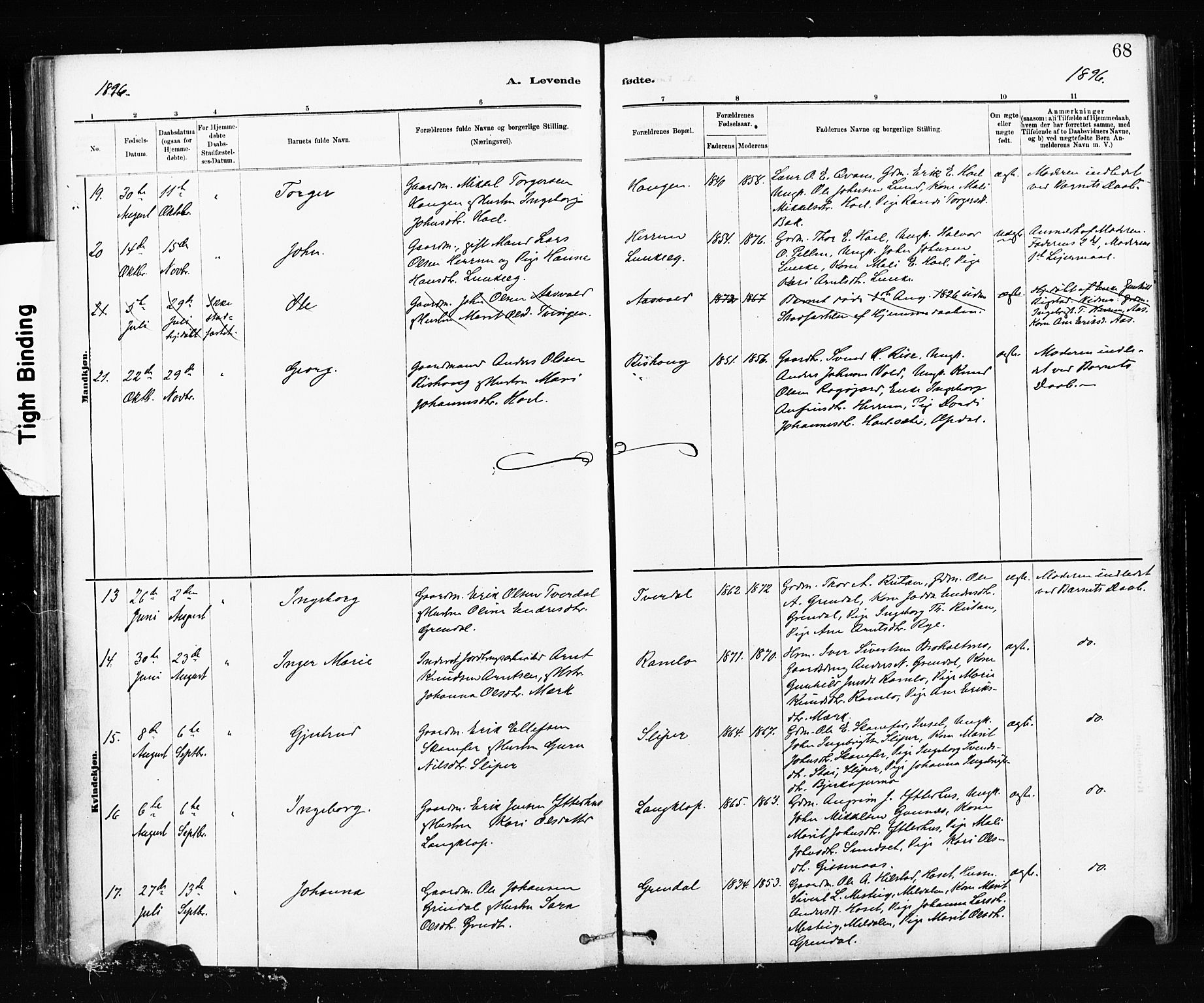 Ministerialprotokoller, klokkerbøker og fødselsregistre - Sør-Trøndelag, SAT/A-1456/674/L0871: Ministerialbok nr. 674A03, 1880-1896, s. 68