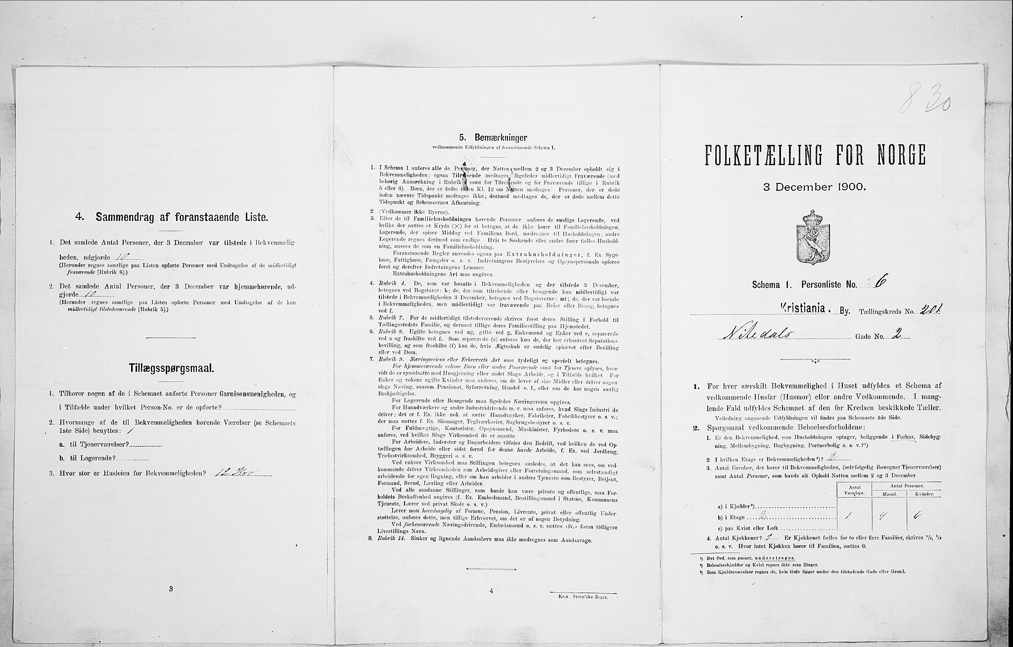 SAO, Folketelling 1900 for 0301 Kristiania kjøpstad, 1900, s. 64461