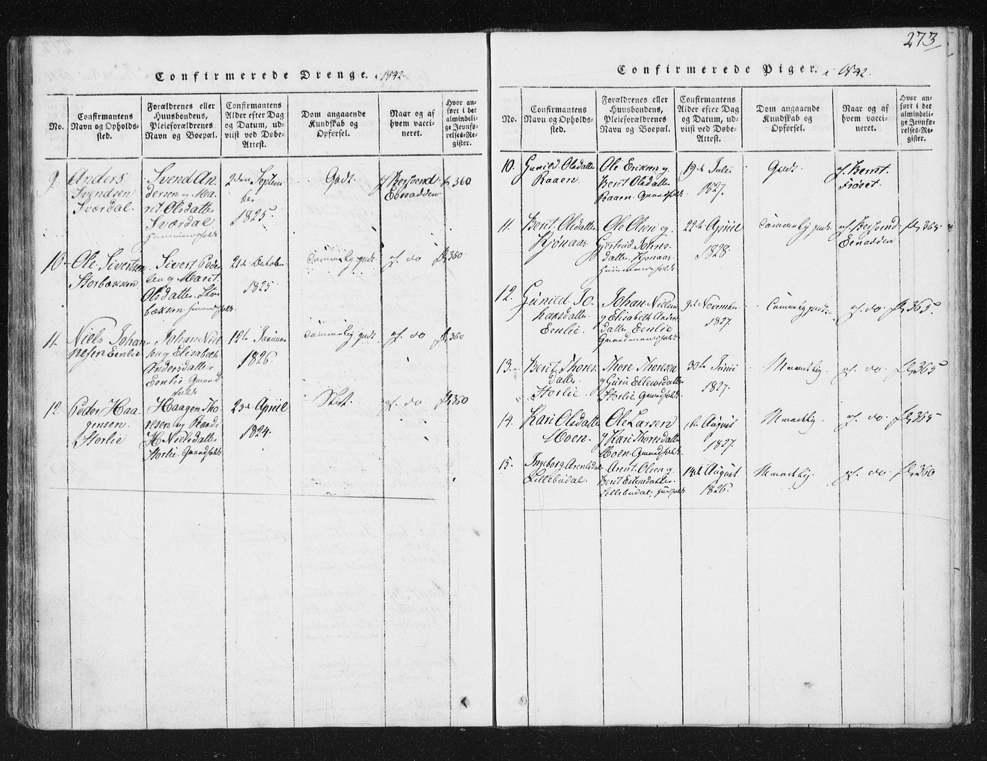 Ministerialprotokoller, klokkerbøker og fødselsregistre - Sør-Trøndelag, SAT/A-1456/687/L0996: Ministerialbok nr. 687A04, 1816-1842, s. 273