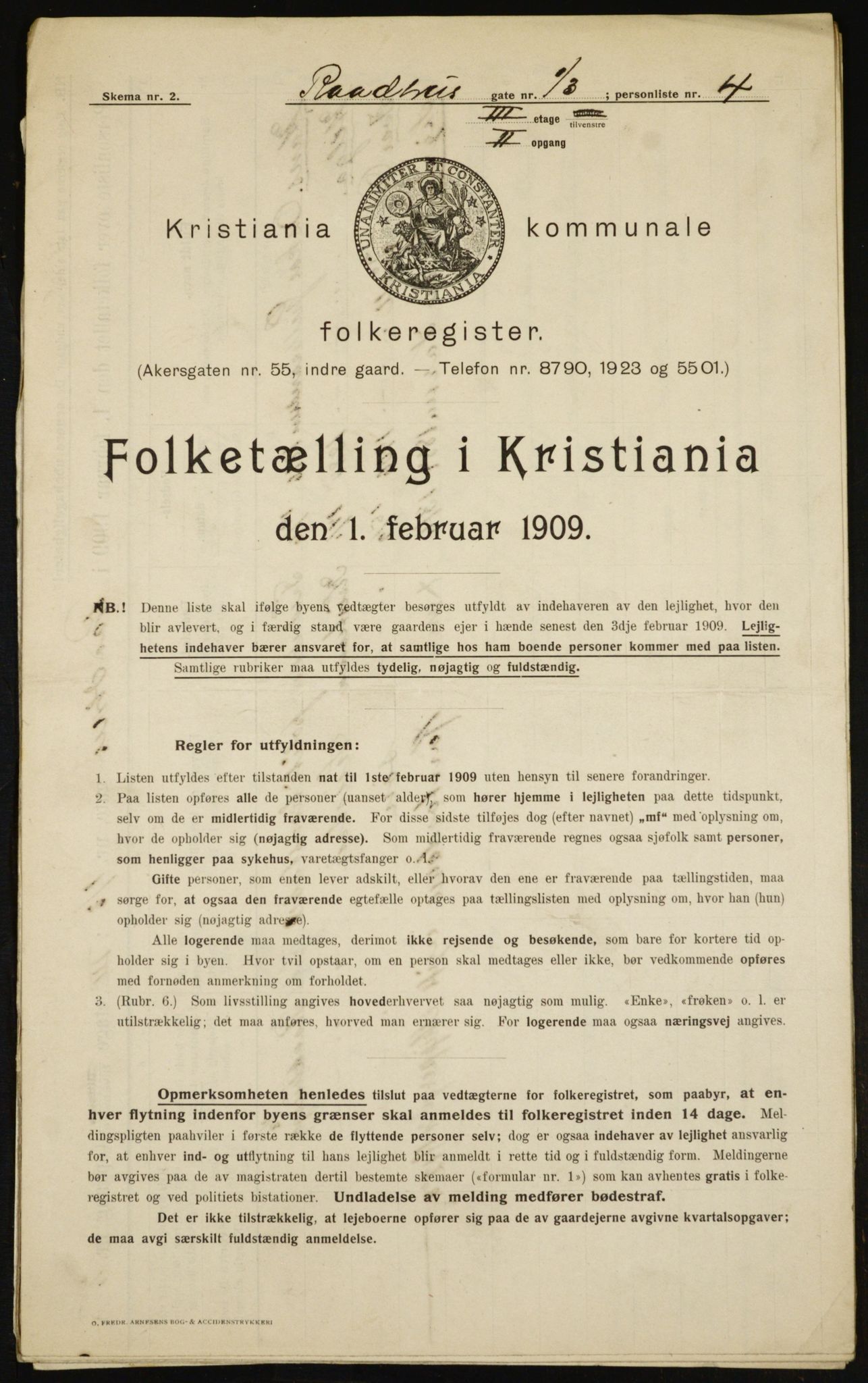 OBA, Kommunal folketelling 1.2.1909 for Kristiania kjøpstad, 1909, s. 78246