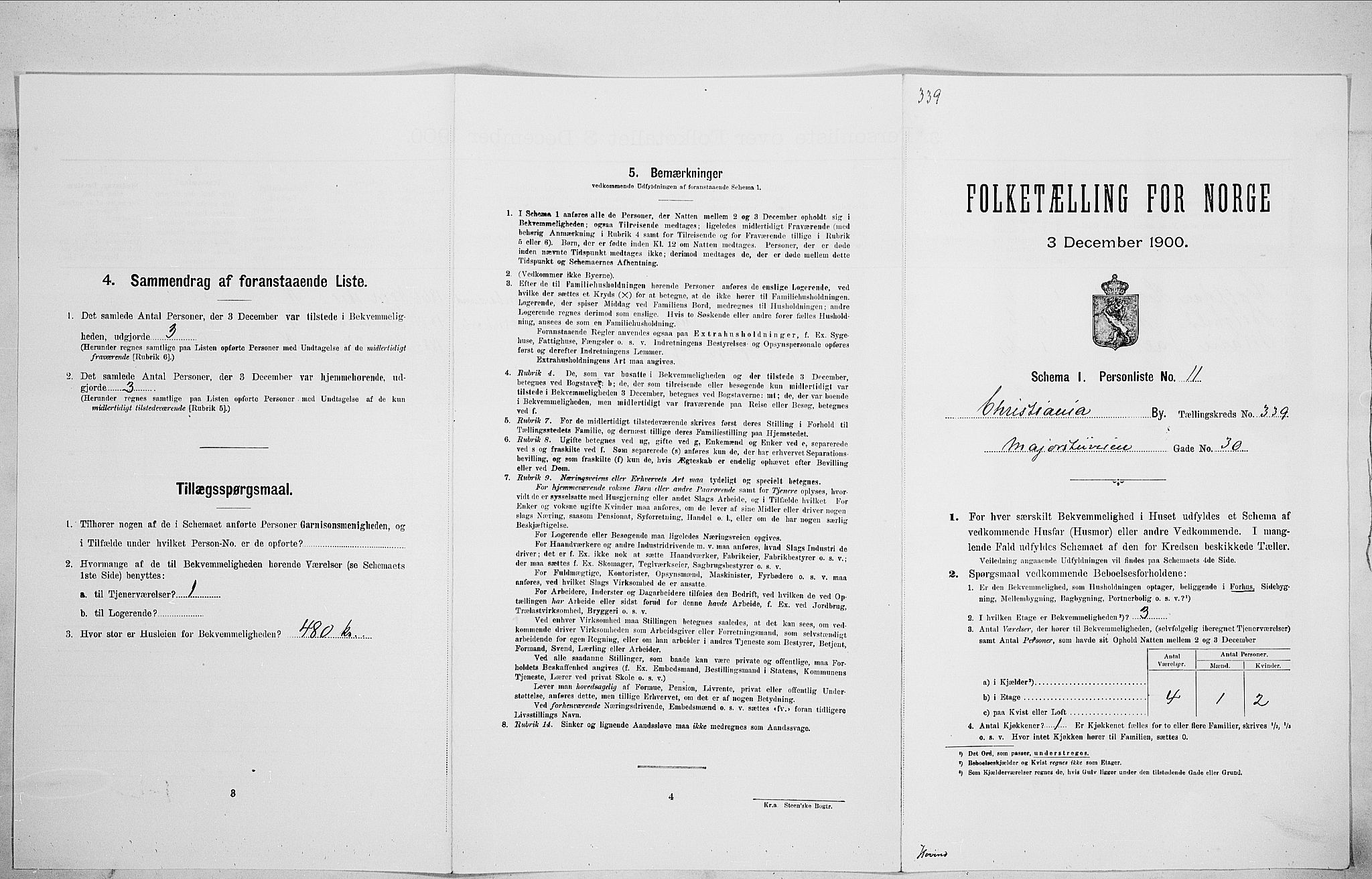 SAO, Folketelling 1900 for 0301 Kristiania kjøpstad, 1900, s. 54209