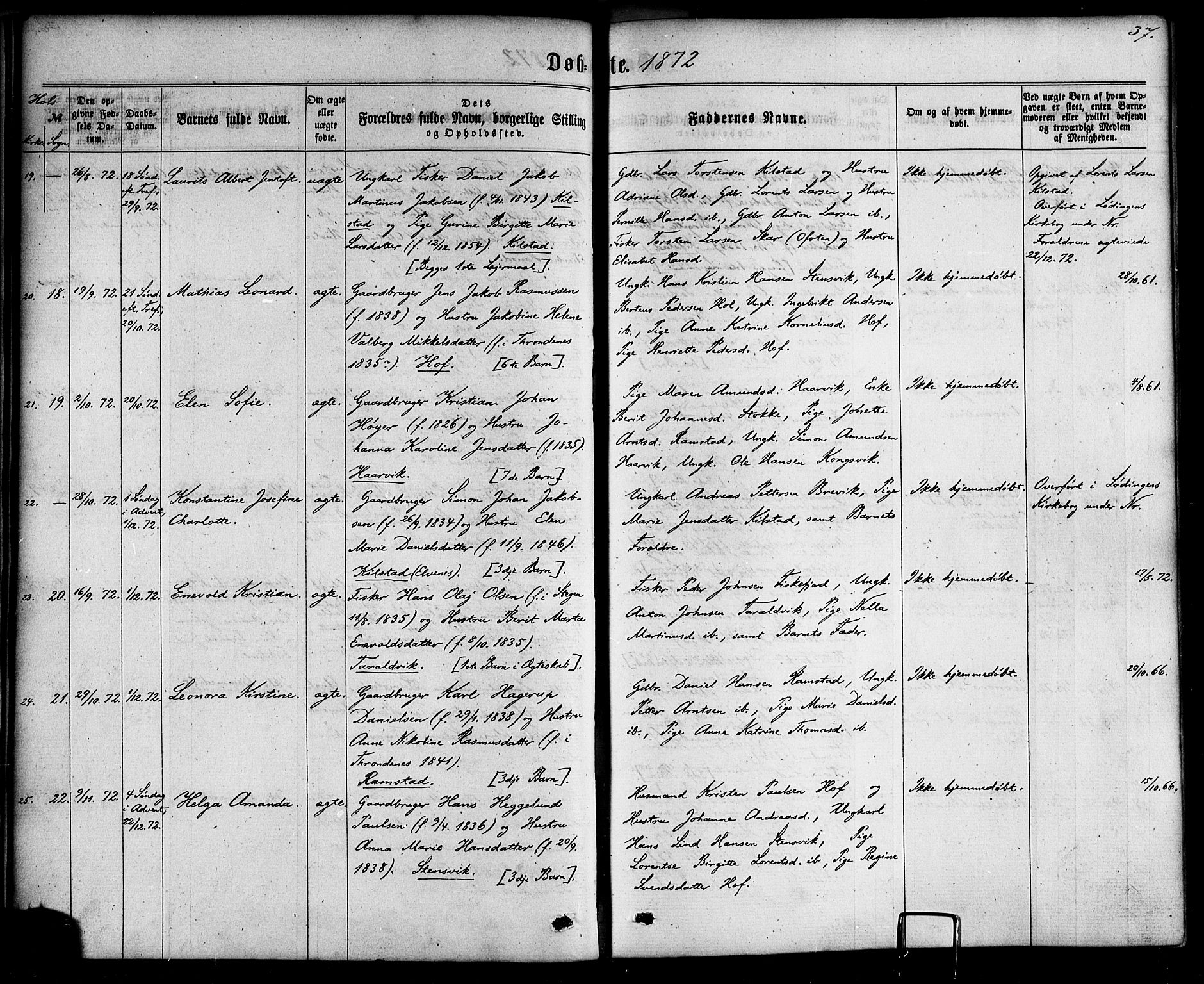 Ministerialprotokoller, klokkerbøker og fødselsregistre - Nordland, AV/SAT-A-1459/865/L0923: Ministerialbok nr. 865A01, 1864-1884, s. 37