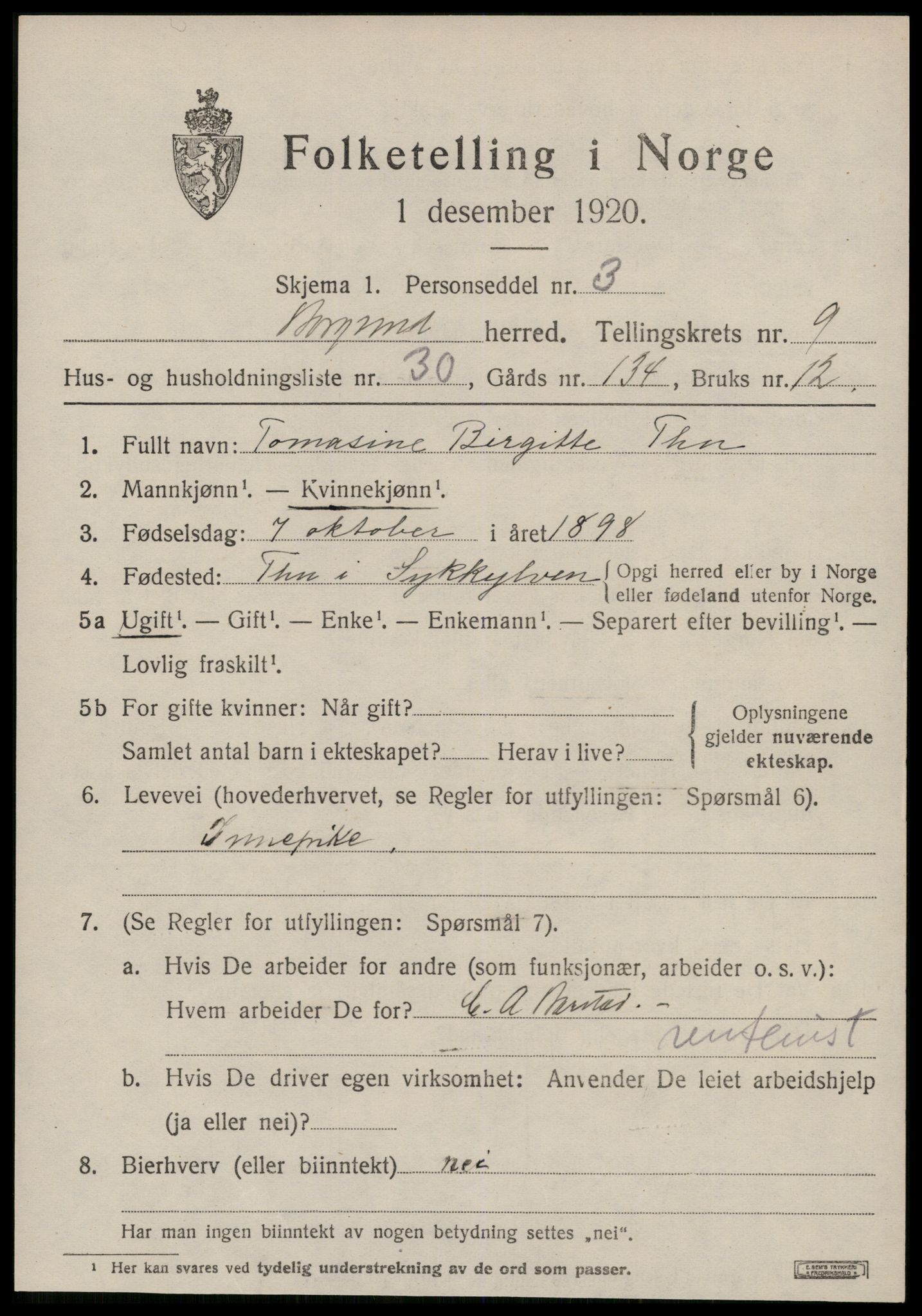 SAT, Folketelling 1920 for 1531 Borgund herred, 1920, s. 8560