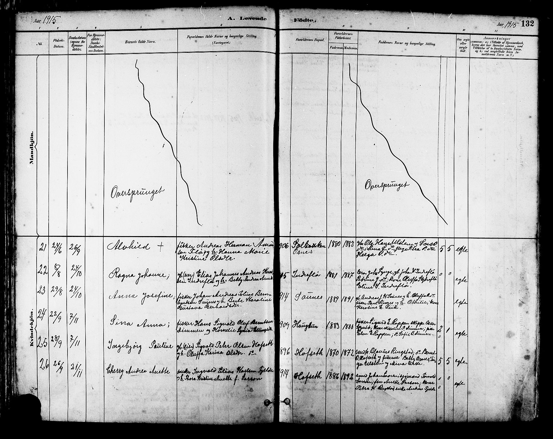 Ministerialprotokoller, klokkerbøker og fødselsregistre - Møre og Romsdal, SAT/A-1454/509/L0112: Klokkerbok nr. 509C02, 1883-1922, s. 132