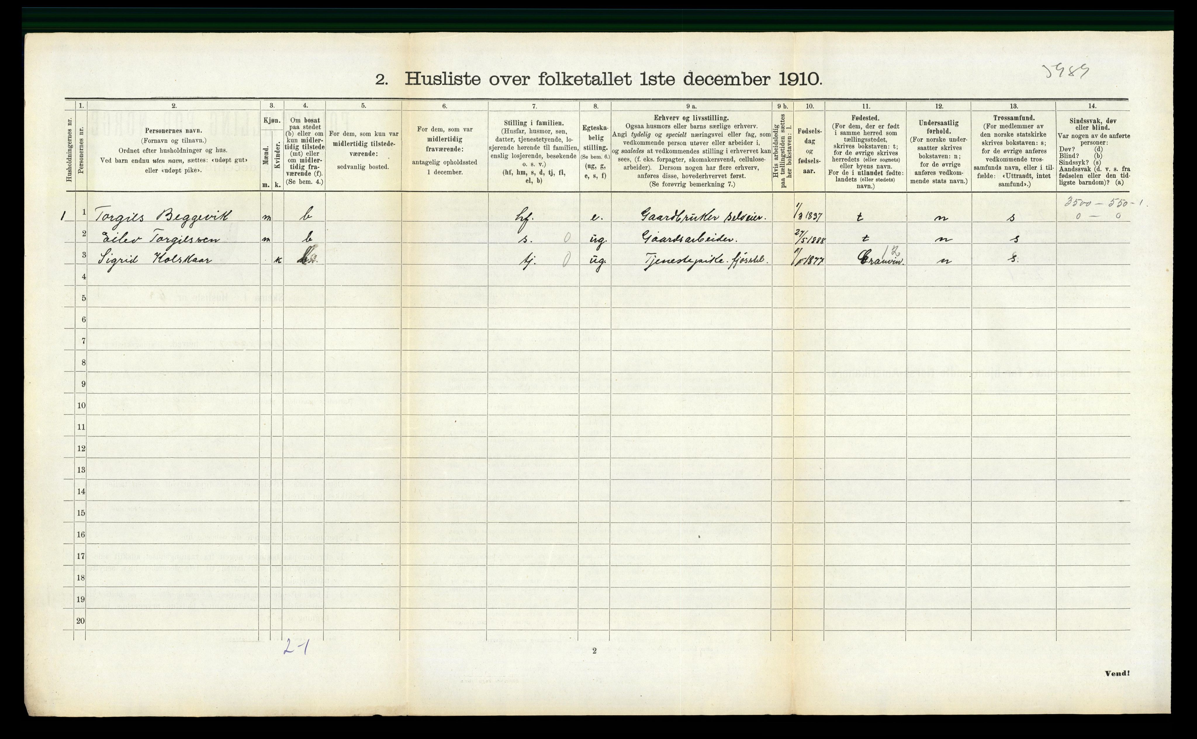 RA, Folketelling 1910 for 1230 Ullensvang herred, 1910, s. 1614