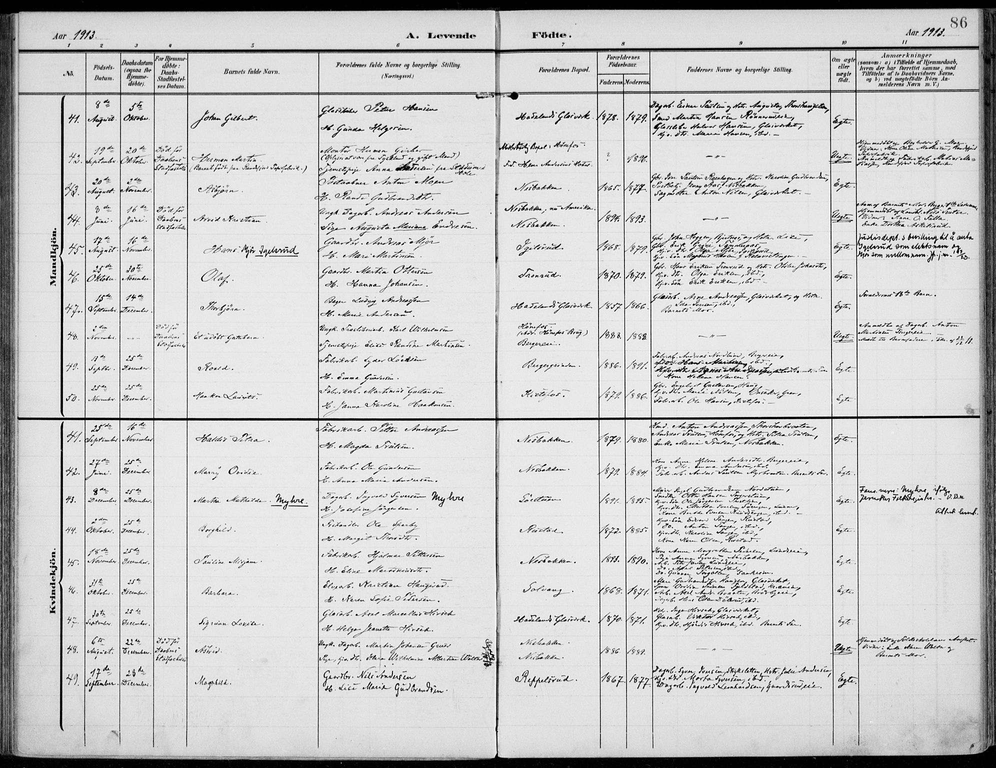 Jevnaker prestekontor, AV/SAH-PREST-116/H/Ha/Haa/L0011: Ministerialbok nr. 11, 1902-1913, s. 86