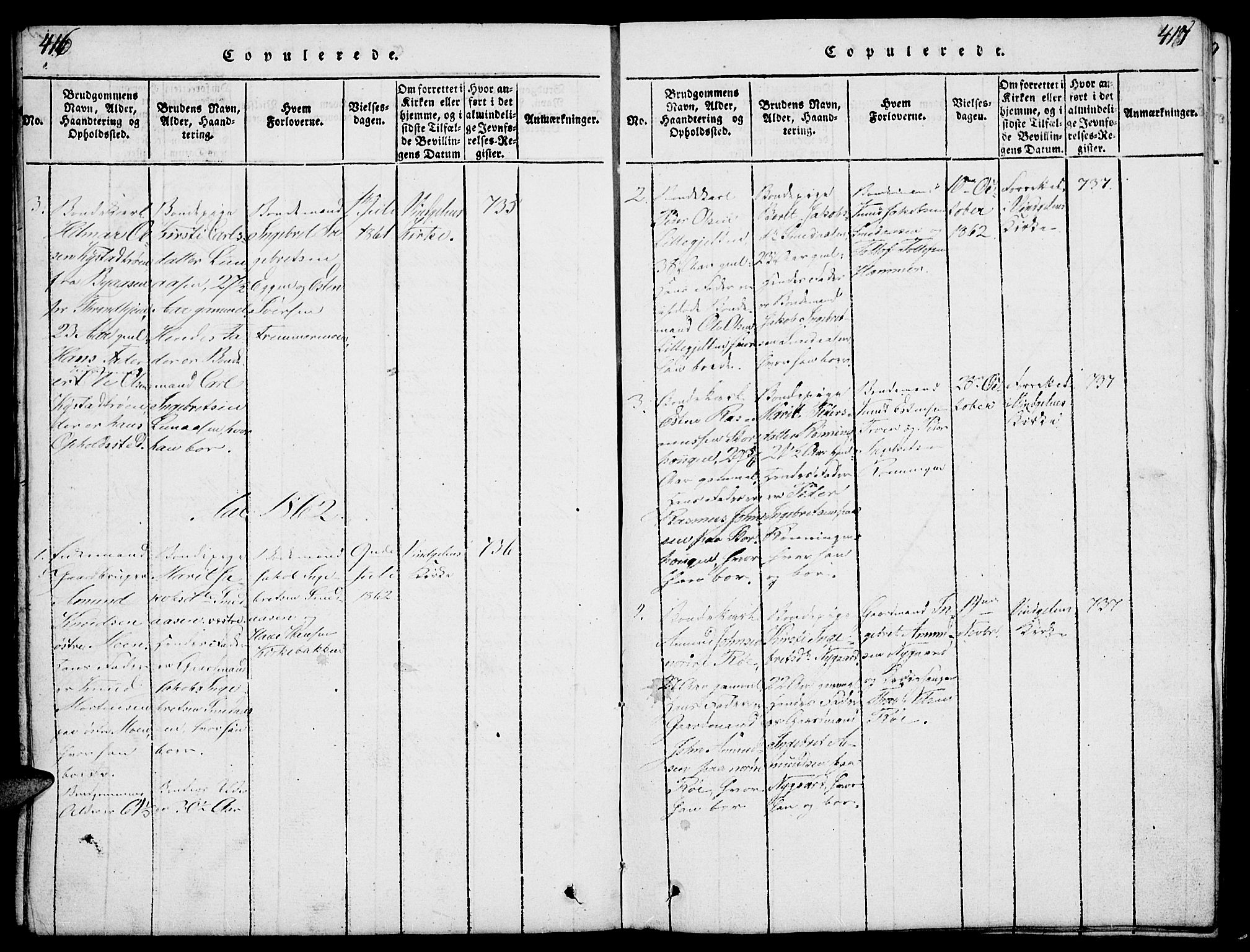 Tolga prestekontor, AV/SAH-PREST-062/L/L0003: Klokkerbok nr. 3, 1815-1862, s. 416-417