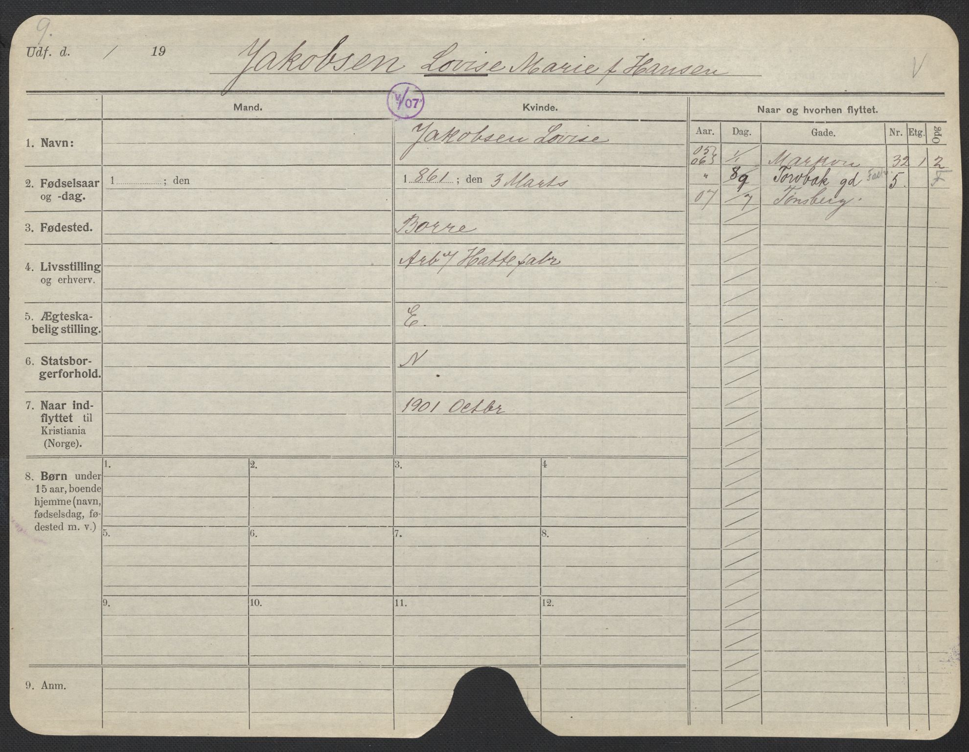 Oslo folkeregister, Registerkort, AV/SAO-A-11715/F/Fa/Fac/L0017: Kvinner, 1906-1914, s. 236a
