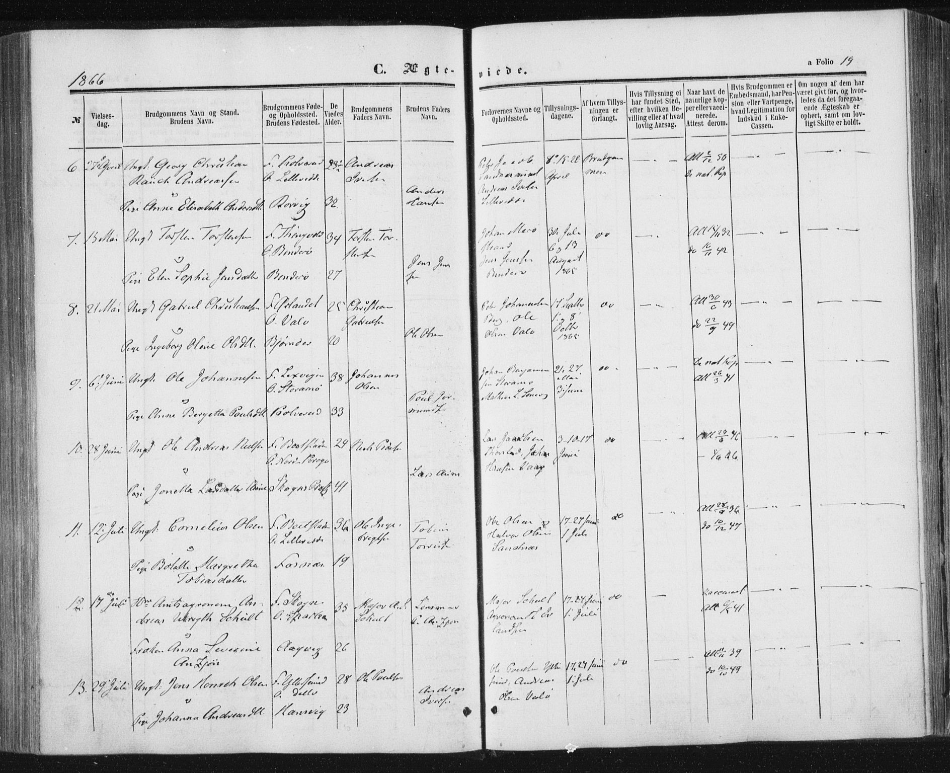 Ministerialprotokoller, klokkerbøker og fødselsregistre - Nord-Trøndelag, SAT/A-1458/784/L0670: Ministerialbok nr. 784A05, 1860-1876, s. 19