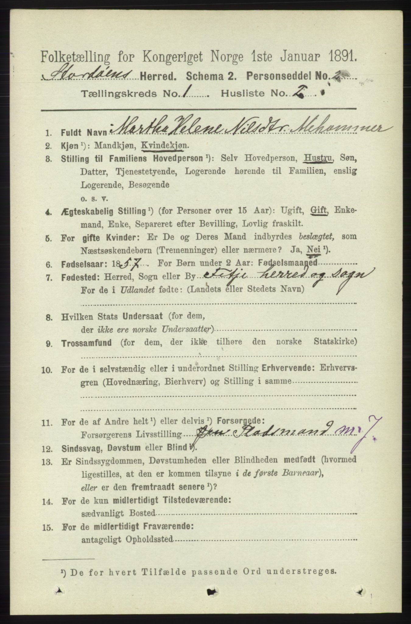 RA, Folketelling 1891 for 1221 Stord herred, 1891, s. 53