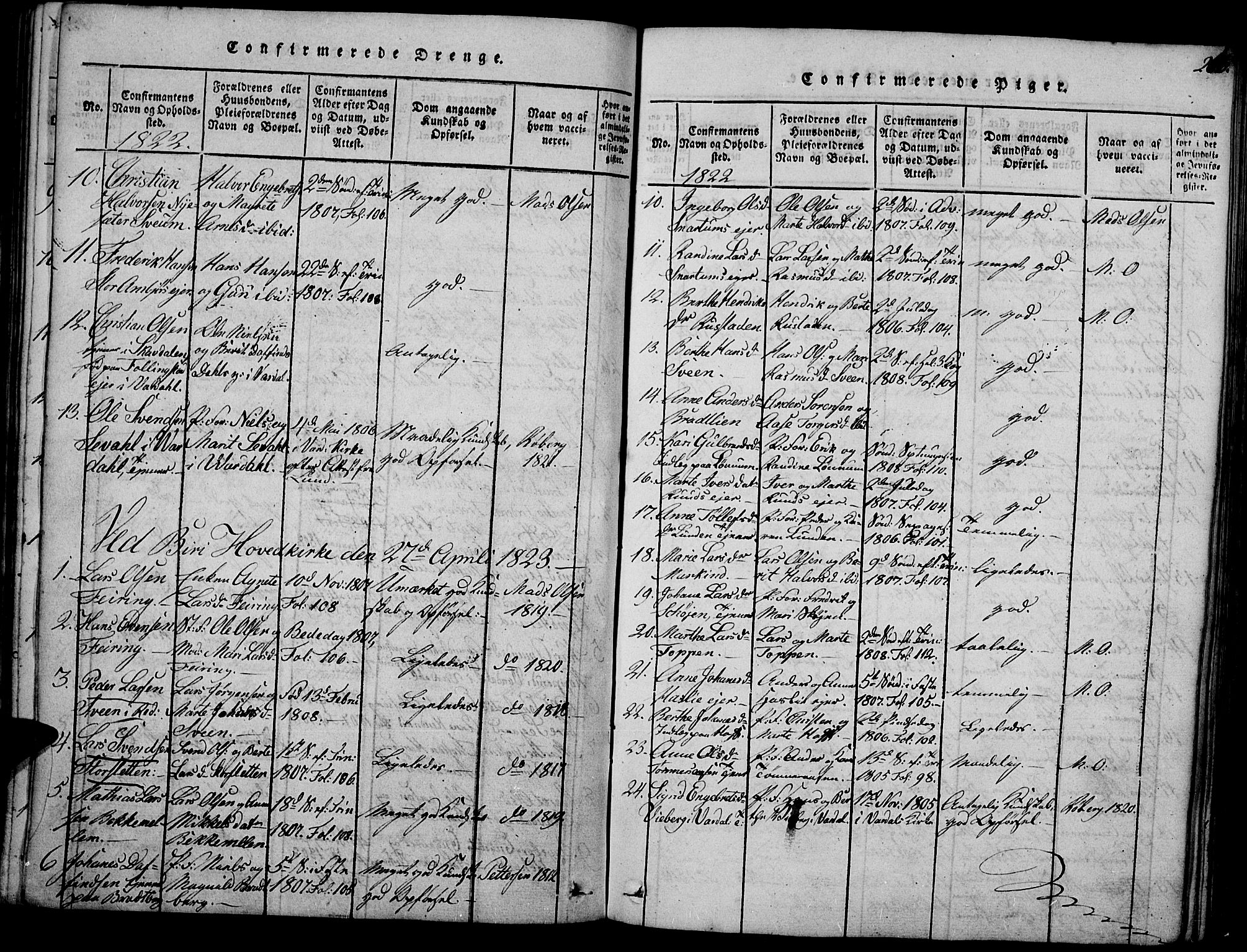 Biri prestekontor, AV/SAH-PREST-096/H/Ha/Haa/L0003: Ministerialbok nr. 3, 1814-1828, s. 266