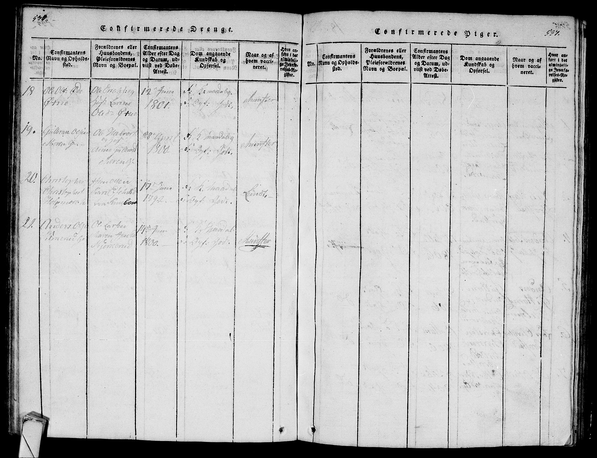 Lier kirkebøker, AV/SAKO-A-230/G/Ga/L0001: Klokkerbok nr. I 1, 1813-1824, s. 536-537