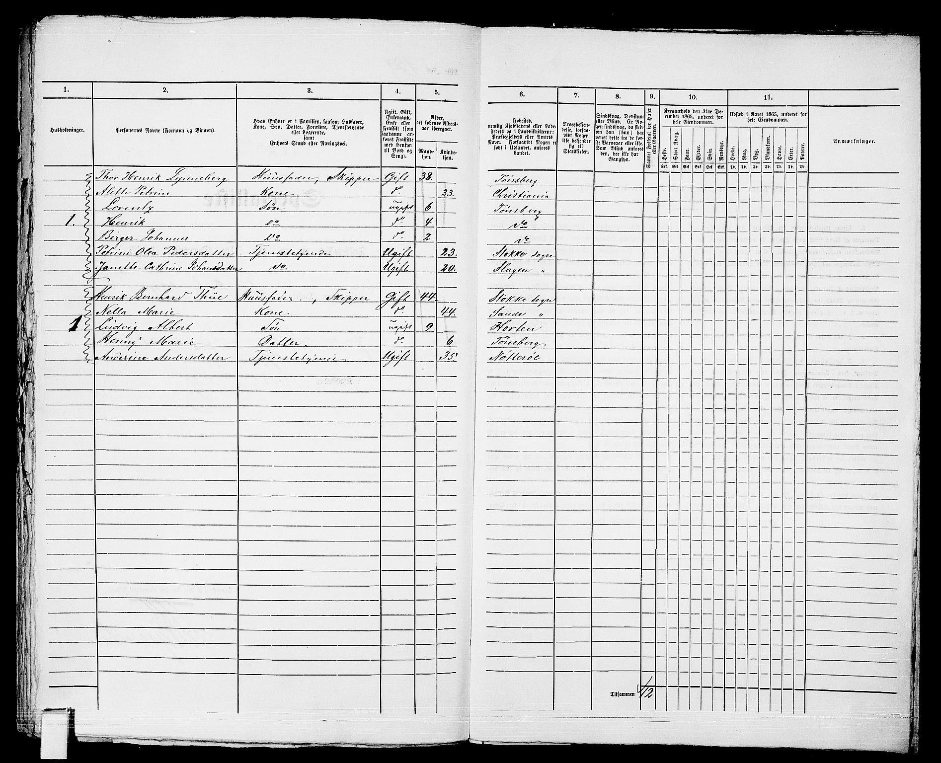 RA, Folketelling 1865 for 0705P Tønsberg prestegjeld, 1865, s. 349