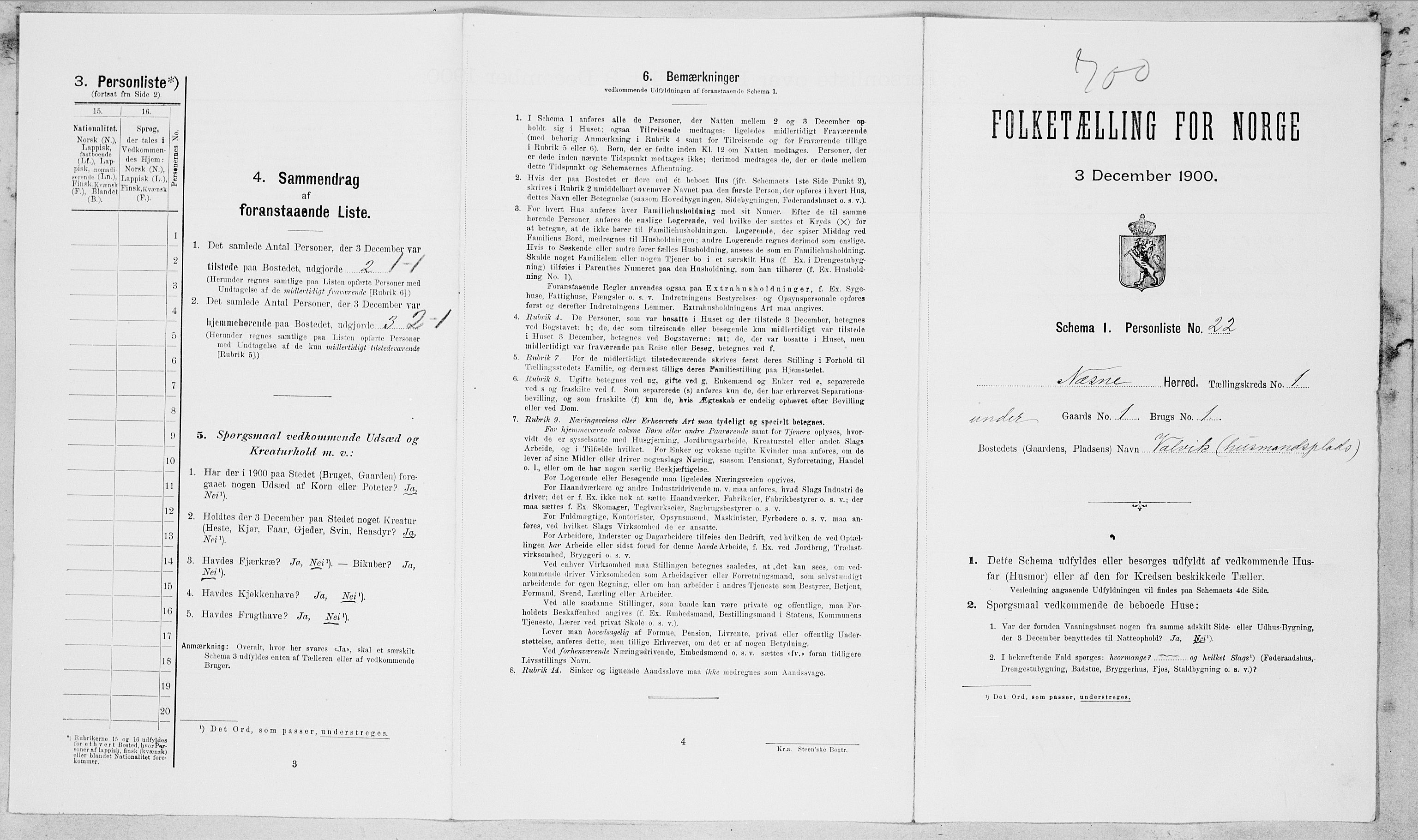 SAT, Folketelling 1900 for 1828 Nesna herred, 1900, s. 43