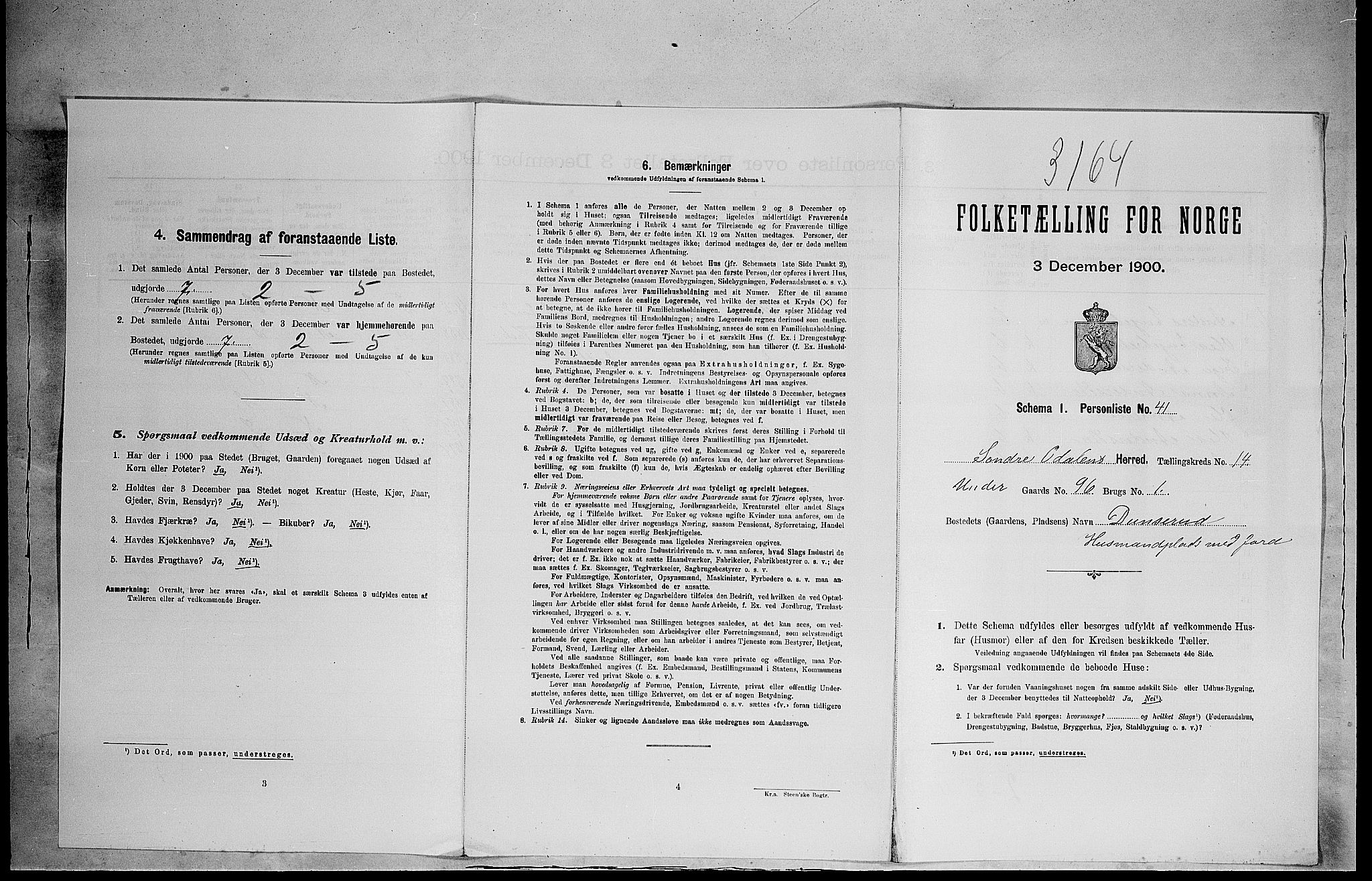 SAH, Folketelling 1900 for 0419 Sør-Odal herred, 1900, s. 2030